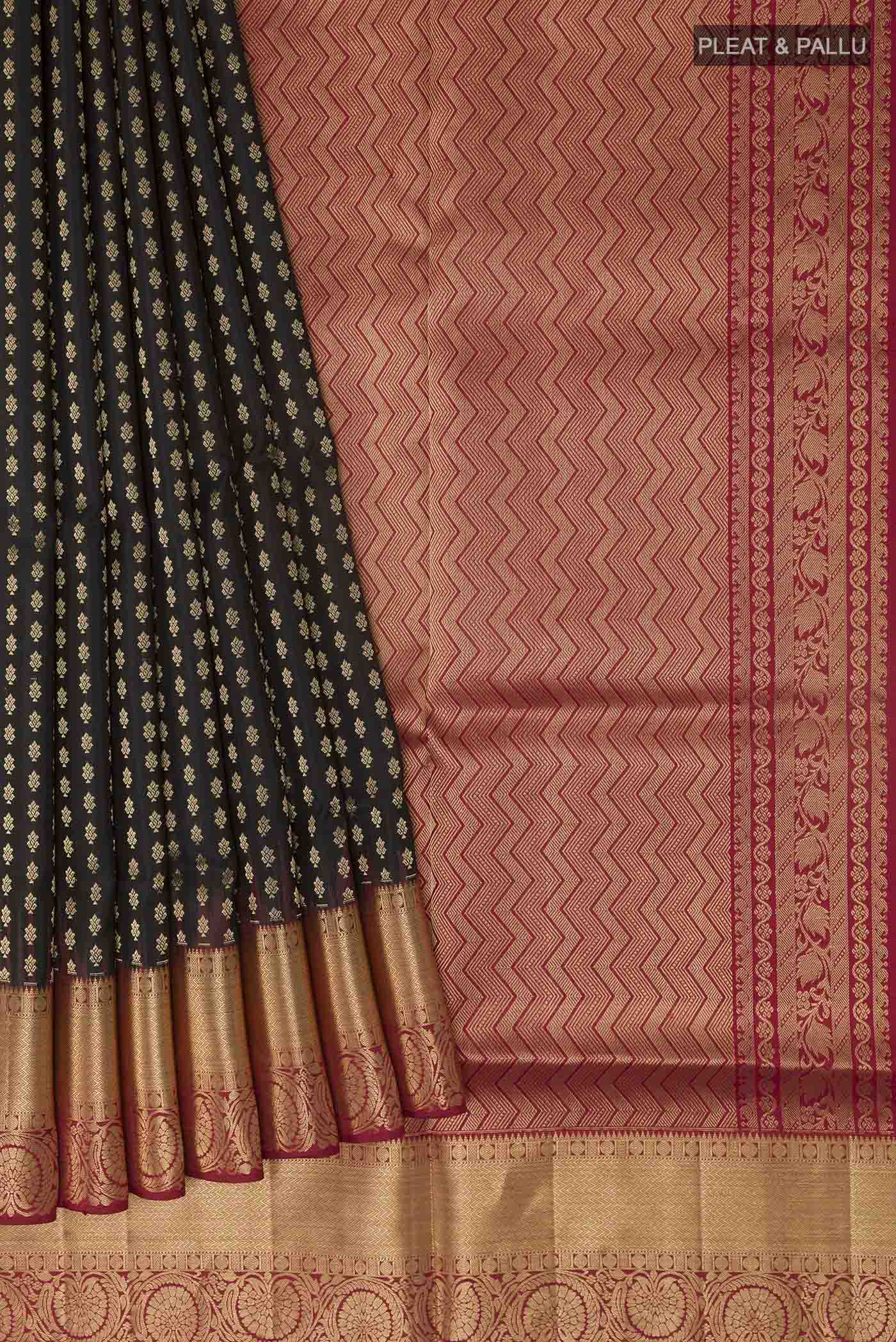 Black Soft Silk Saree - Image 4