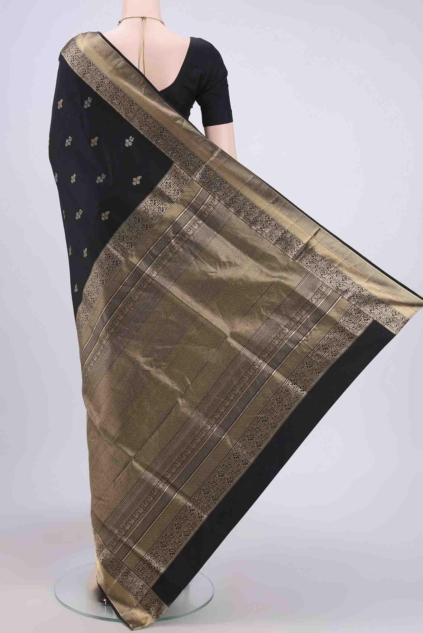 Black Soft Silk Saree - Image 3