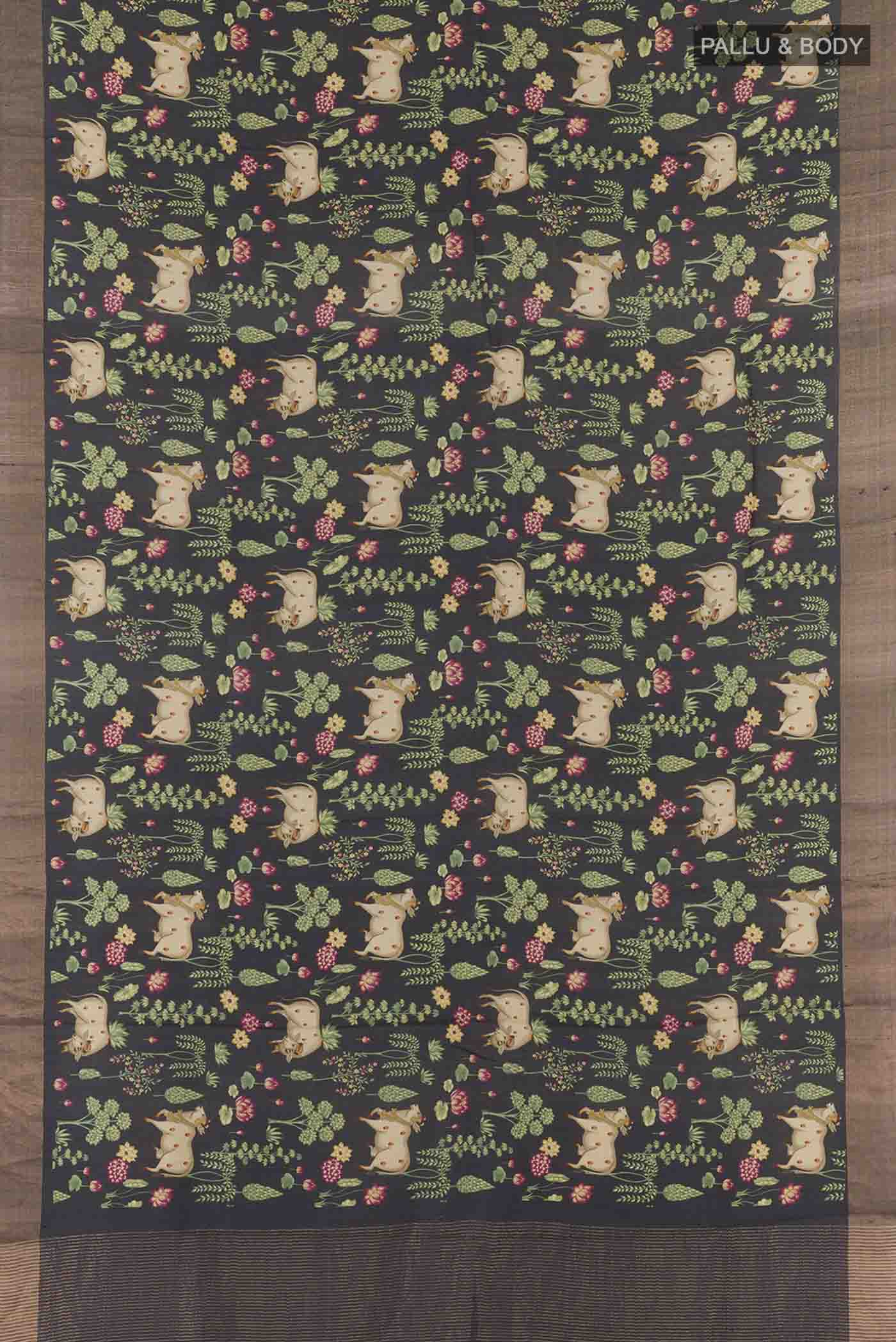 Black Tussar Saree - Image 5