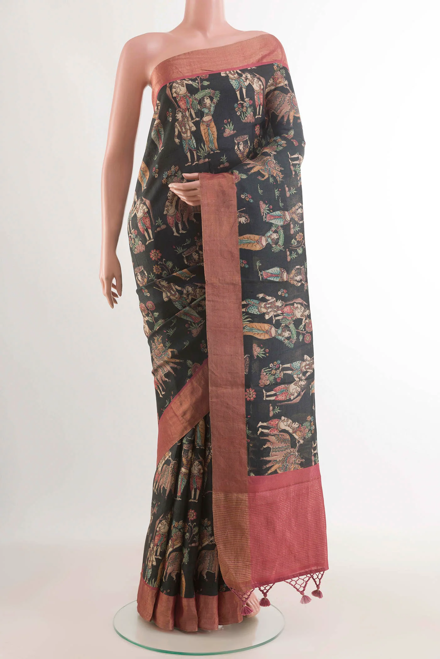 Black Tussar Saree