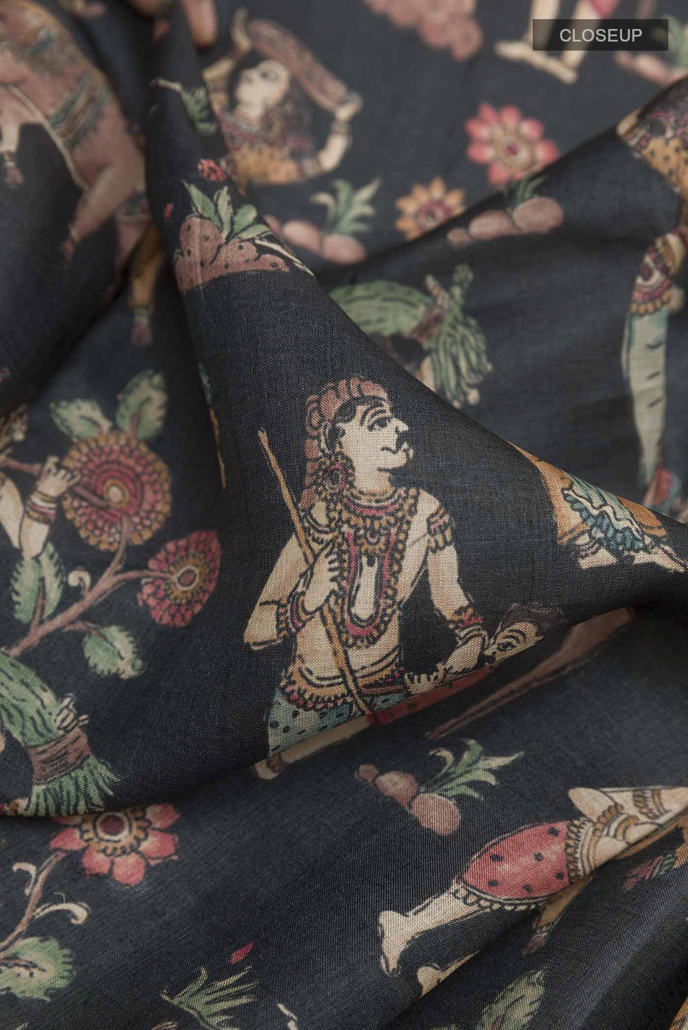 Black Tussar Saree - Image 2