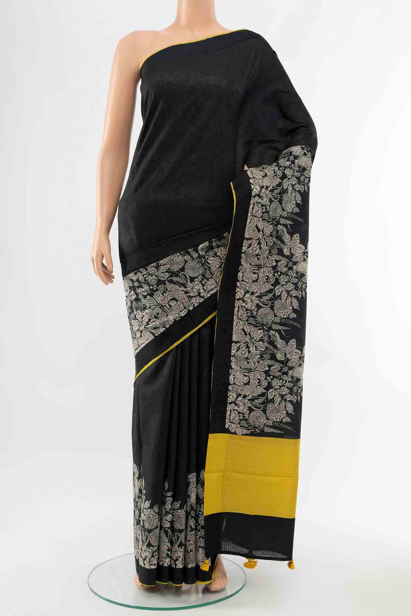 Black Tussar Saree