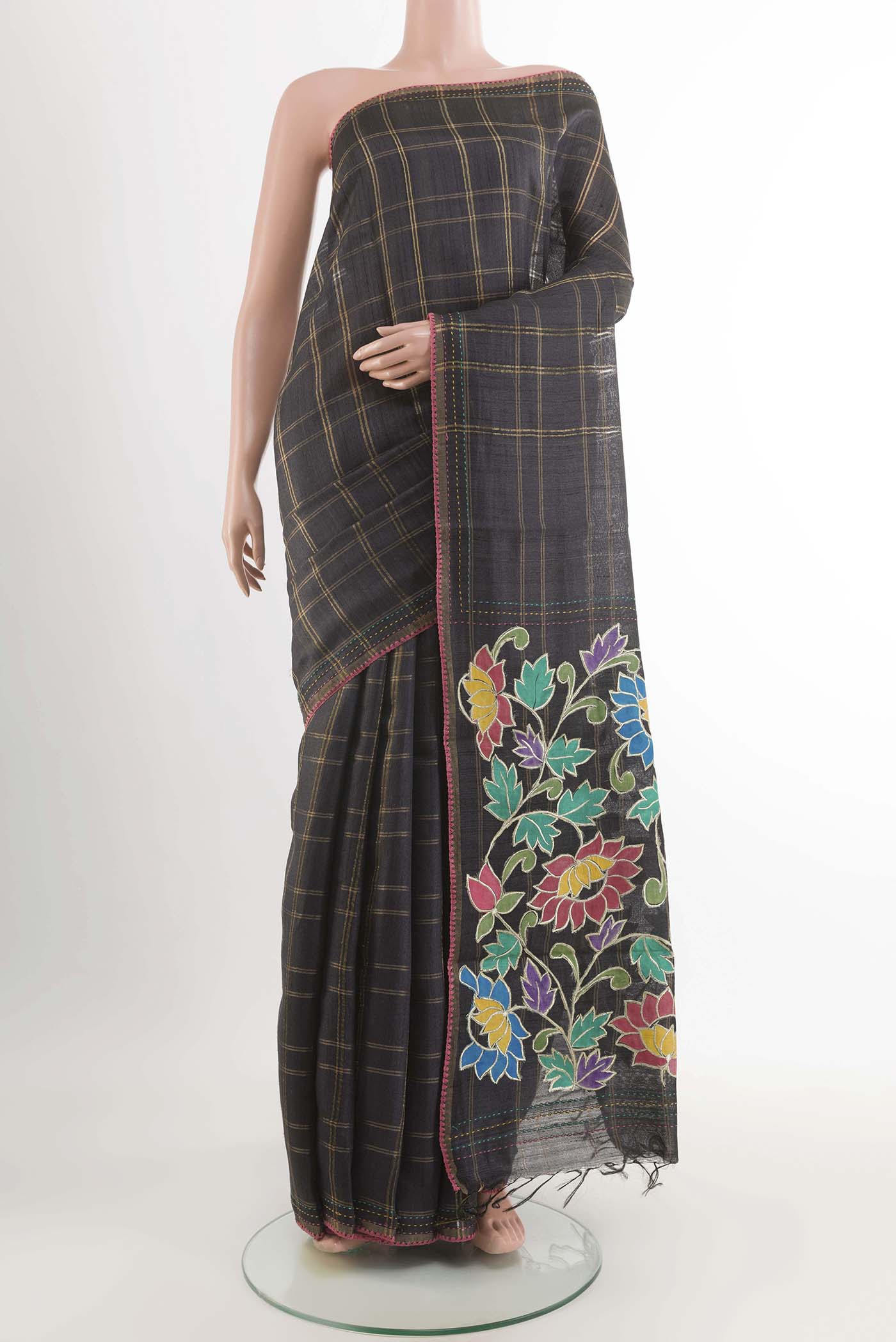 Black Tussar Saree