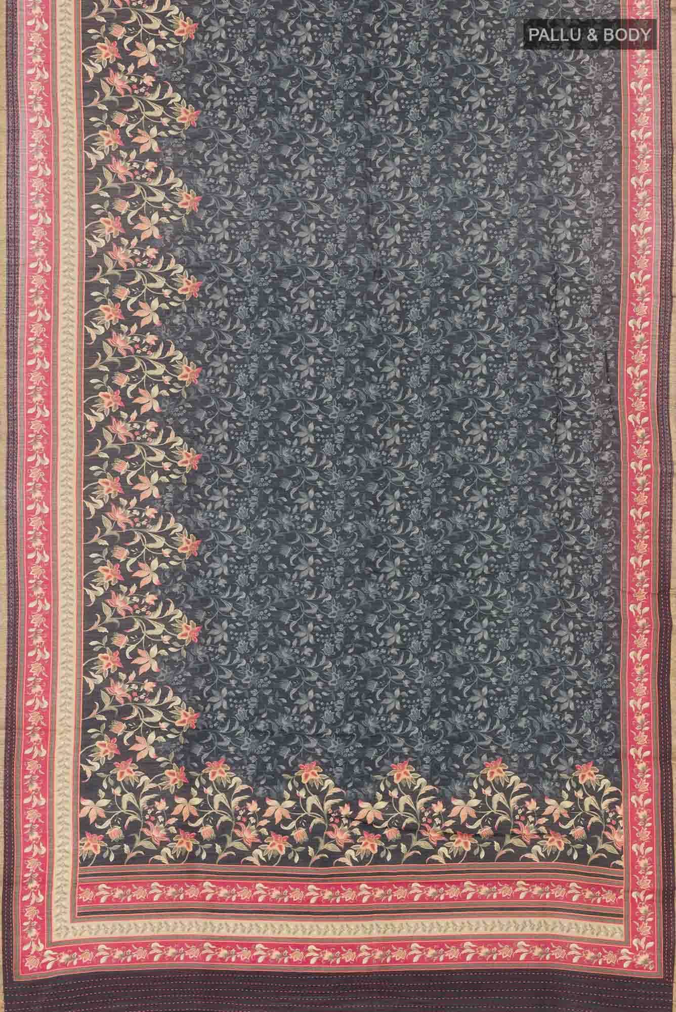 Black Tussar Saree - Image 3