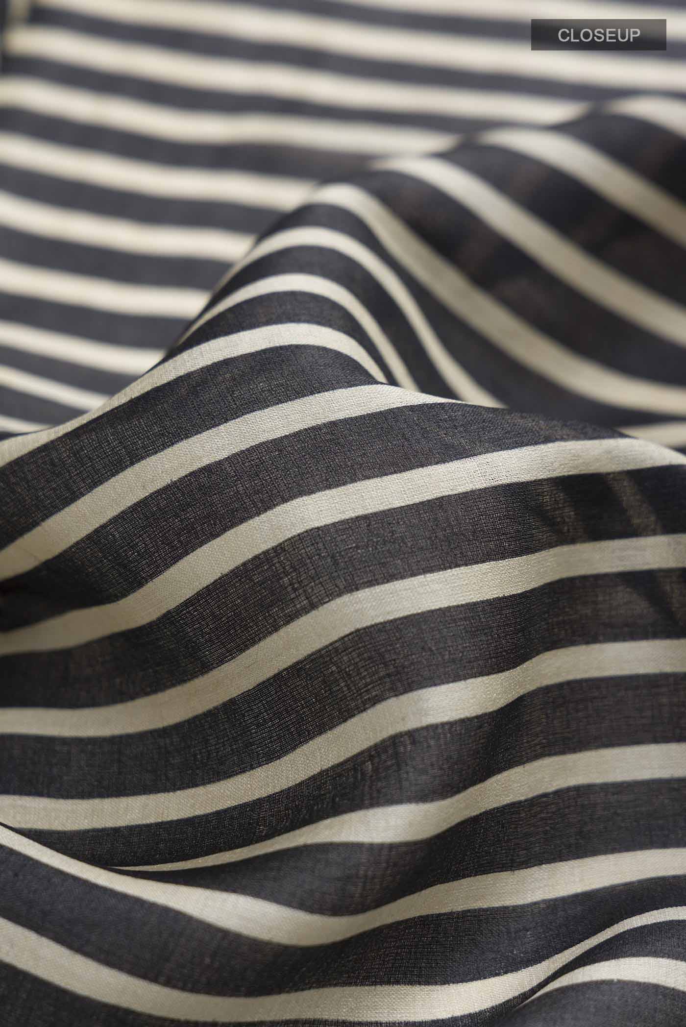 Black Tussar Silk Saree - Image 2