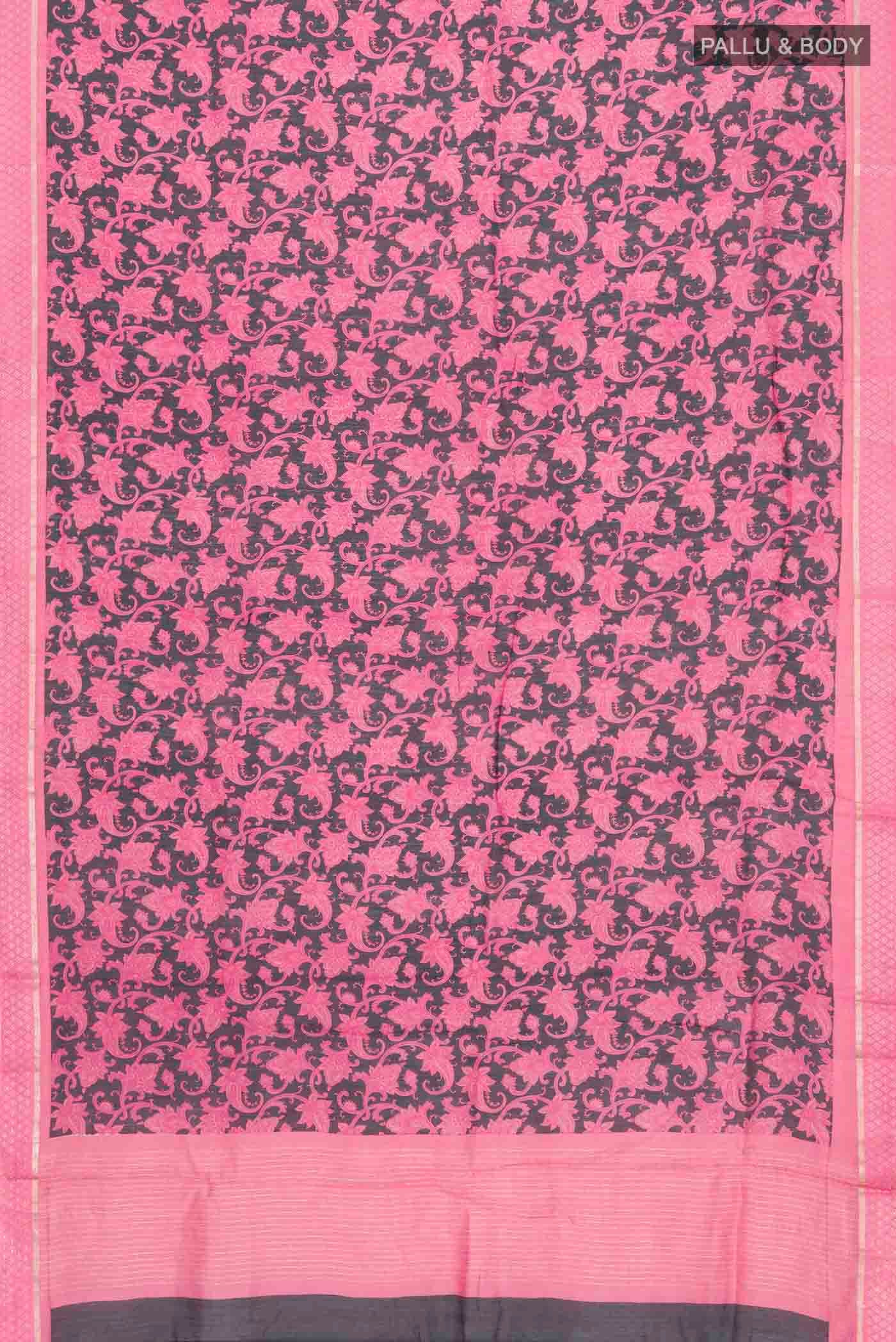 Black Tussar Silk Saree - Image 5