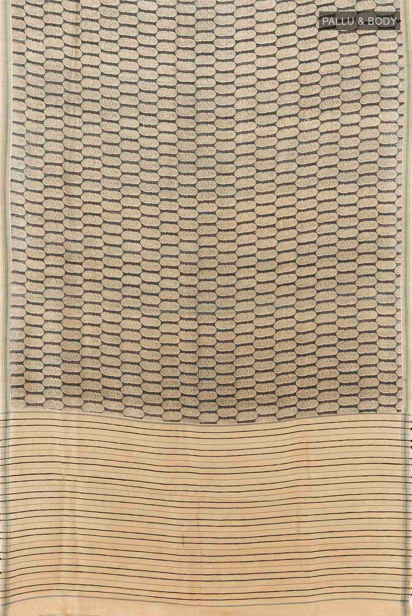 Black Tussar Silk Saree - Image 5