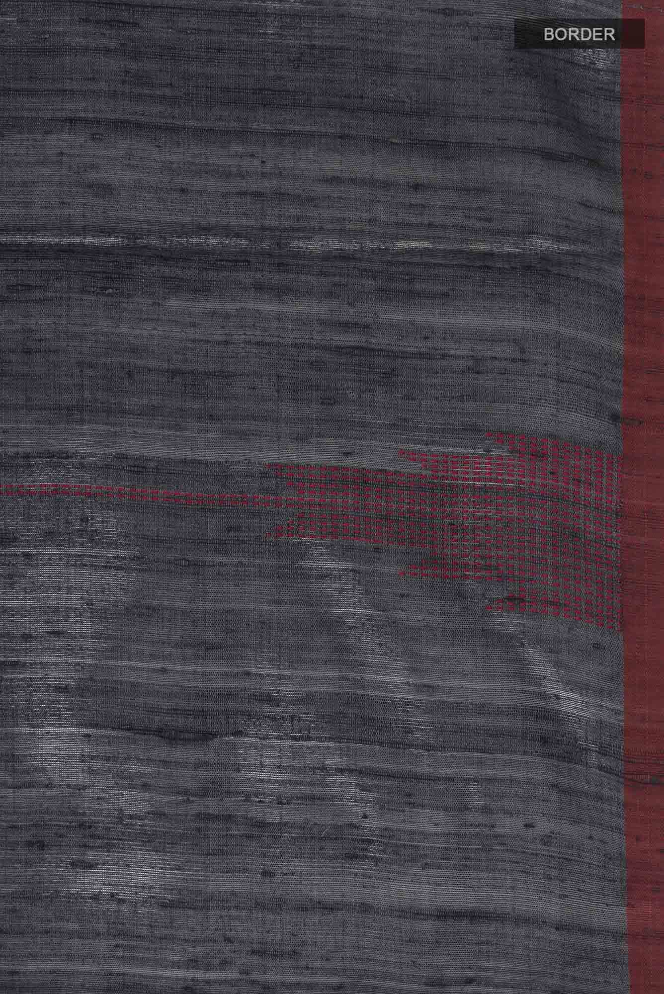 Dusky Diva-Black Tussar Silk Saree - Image 6