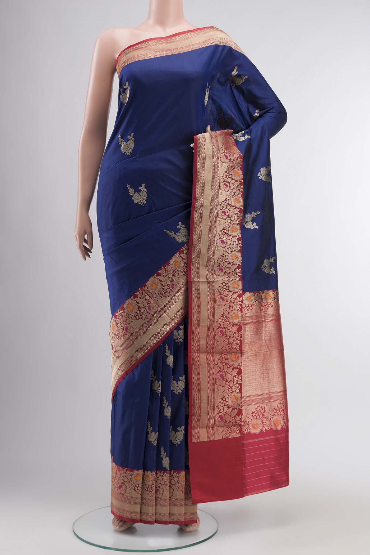Blue Banarasi Katan Silk Saree
