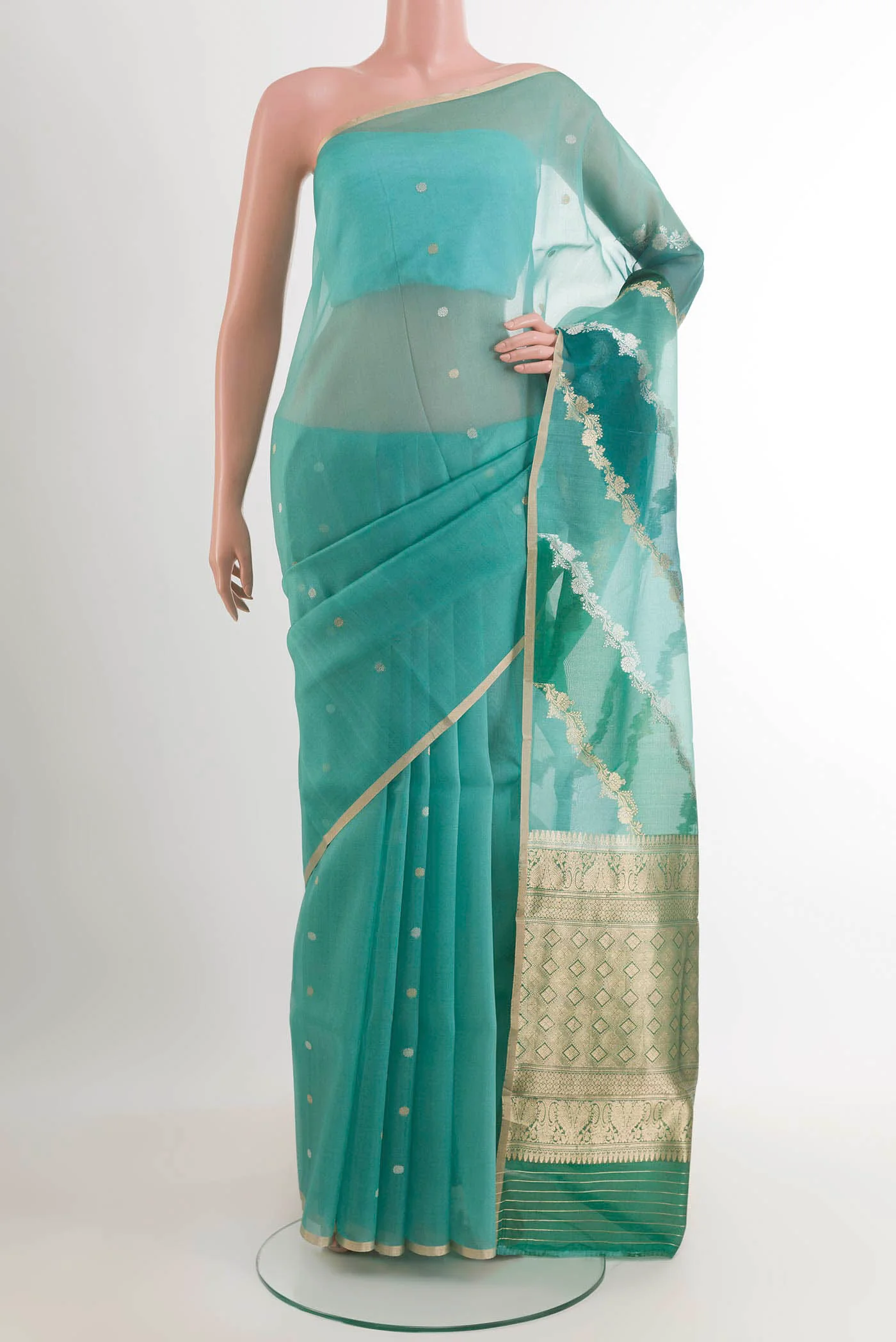 Multi Color Banarasi Kora Silk Saree