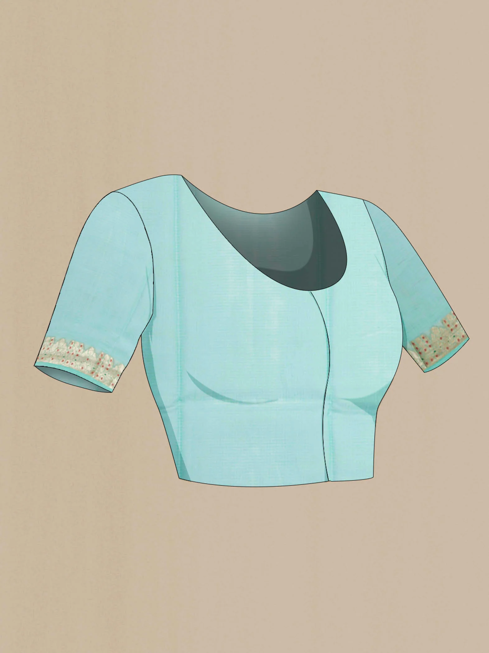Blue Banarasi Kota Silk Saree - Image 4