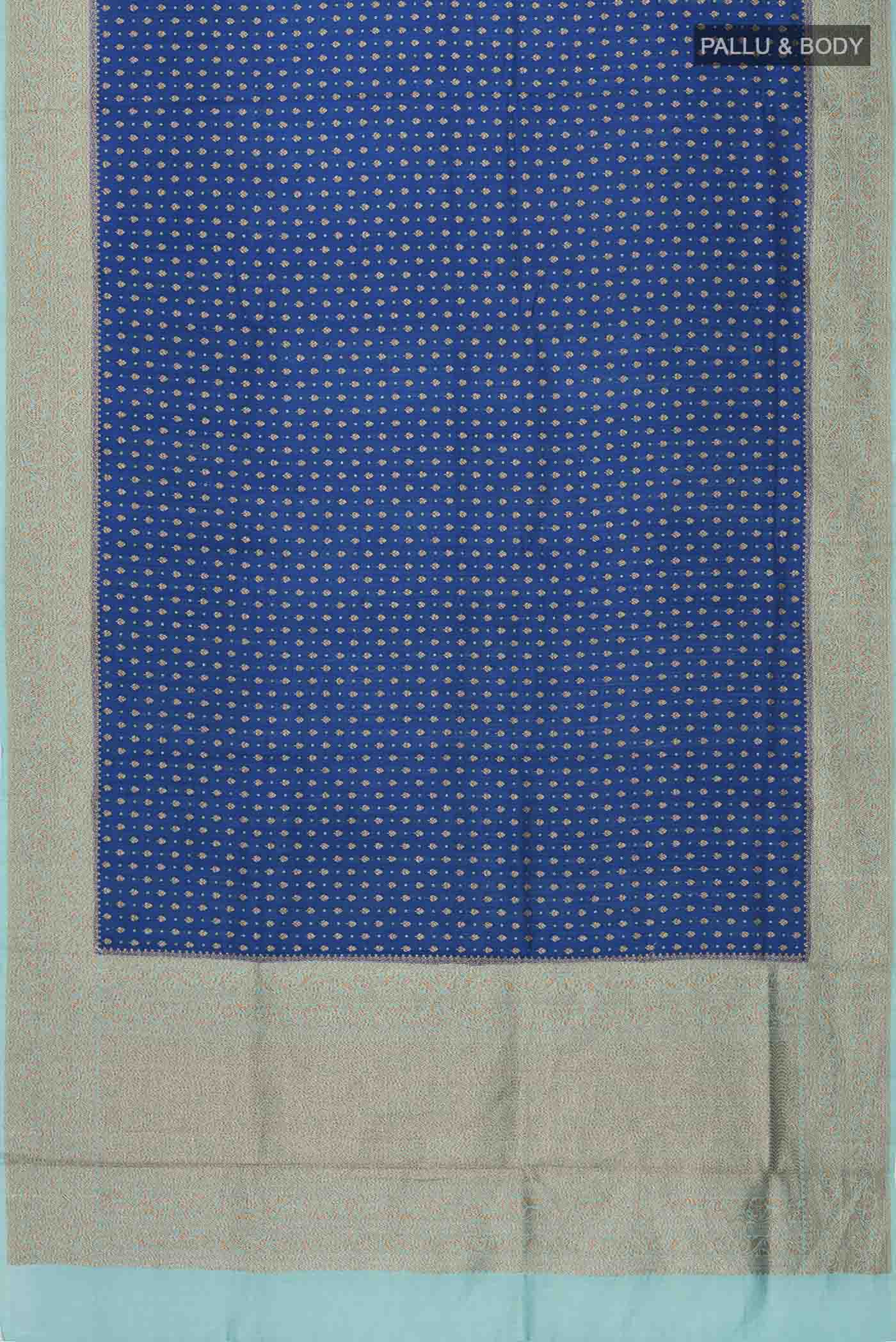 Blue Banarasi Raw Silk Saree - Image 5