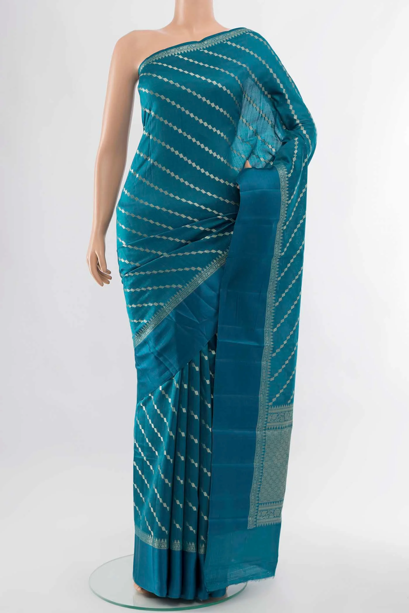 Blue Banarasi Raw Silk Saree