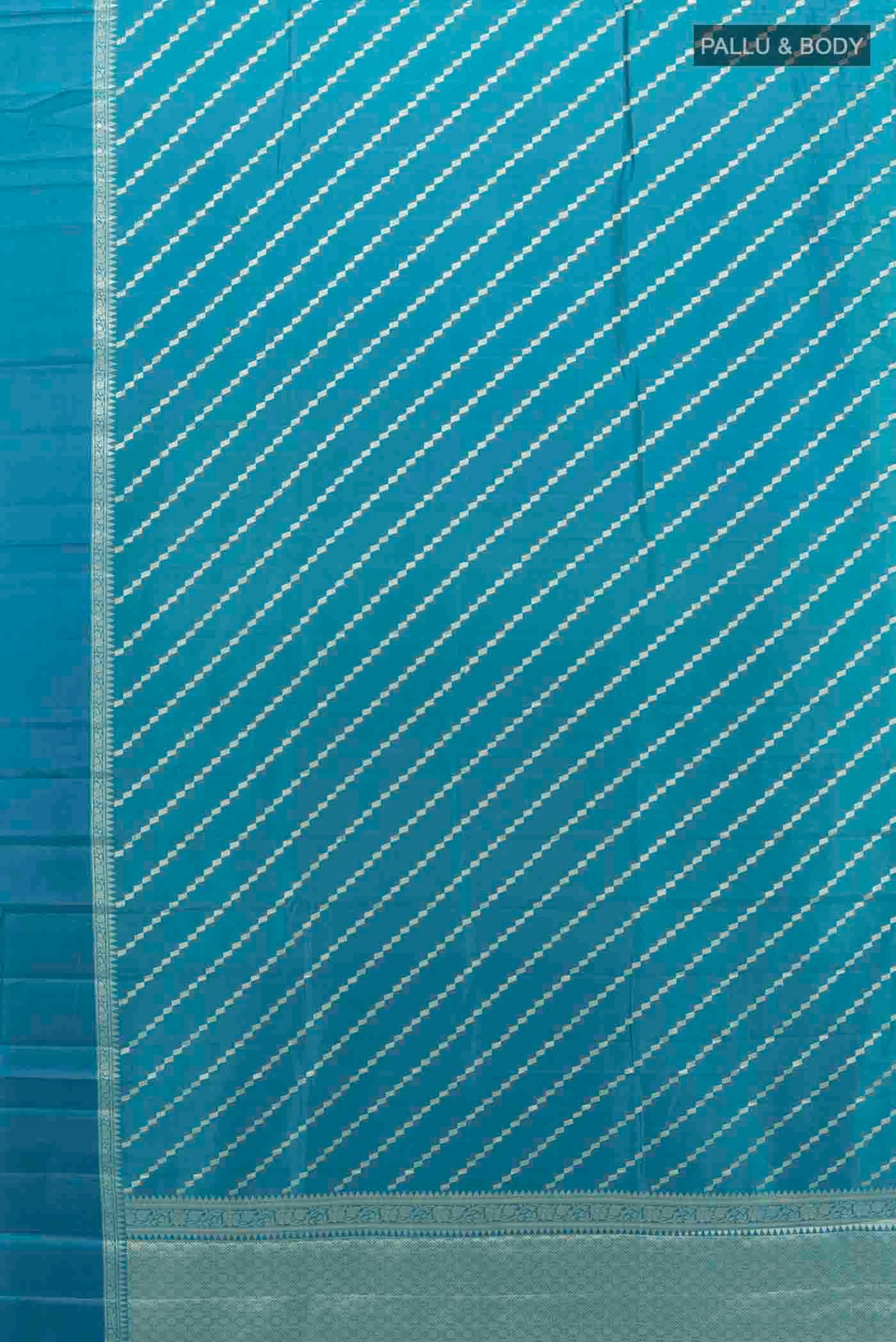 Blue Banarasi Raw Silk Saree - Image 5