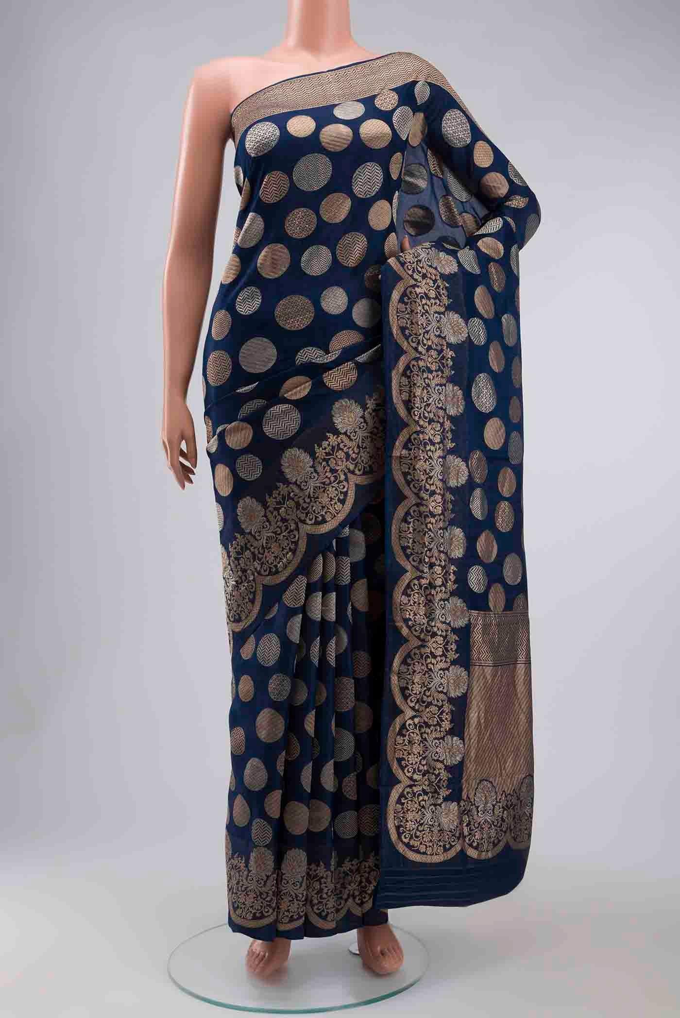 Blue Banarasi Silk Saree