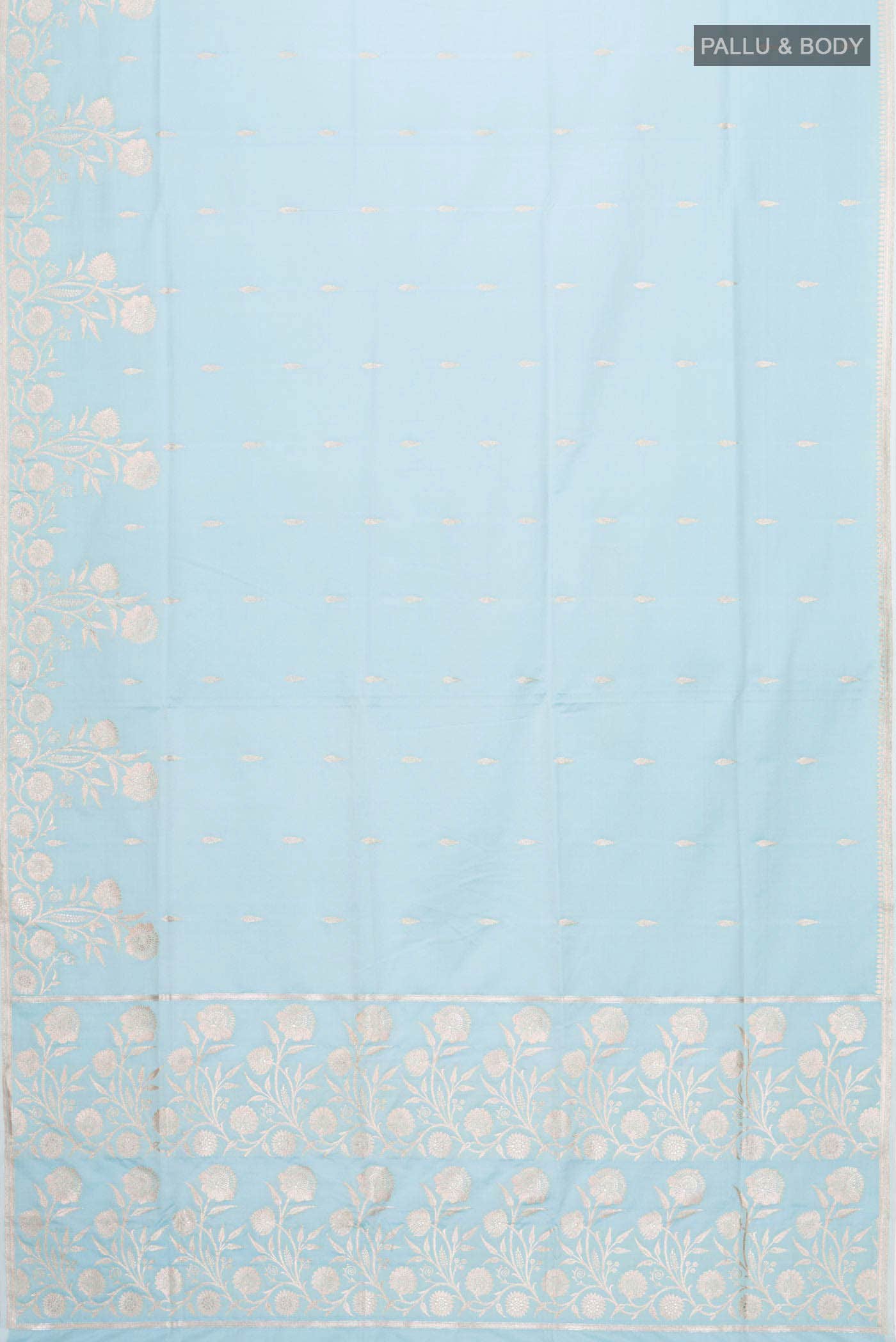 Blue Banarasi Silk Saree - Image 2
