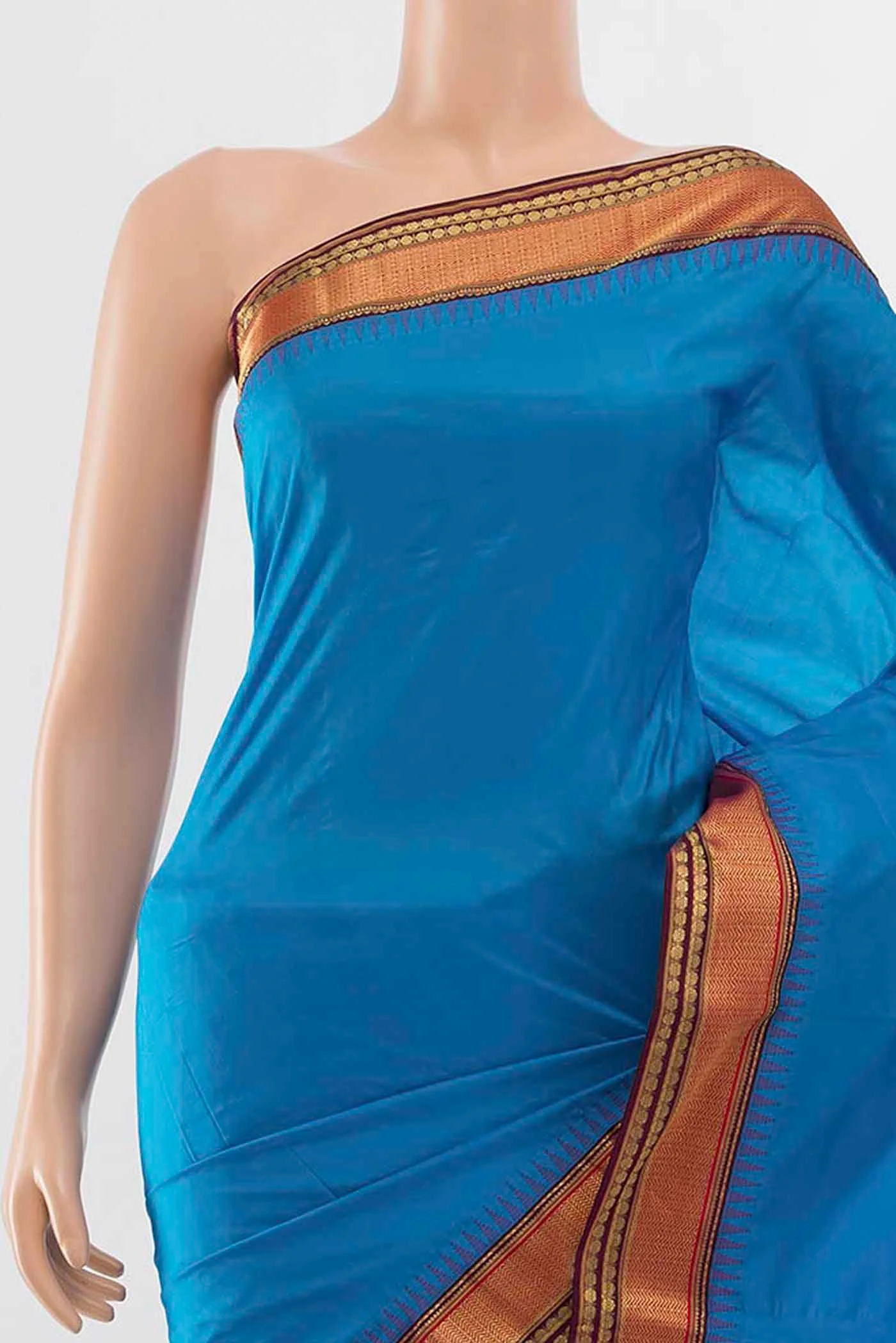Blue Bangalore Silk - kadyal Saree - Image 2