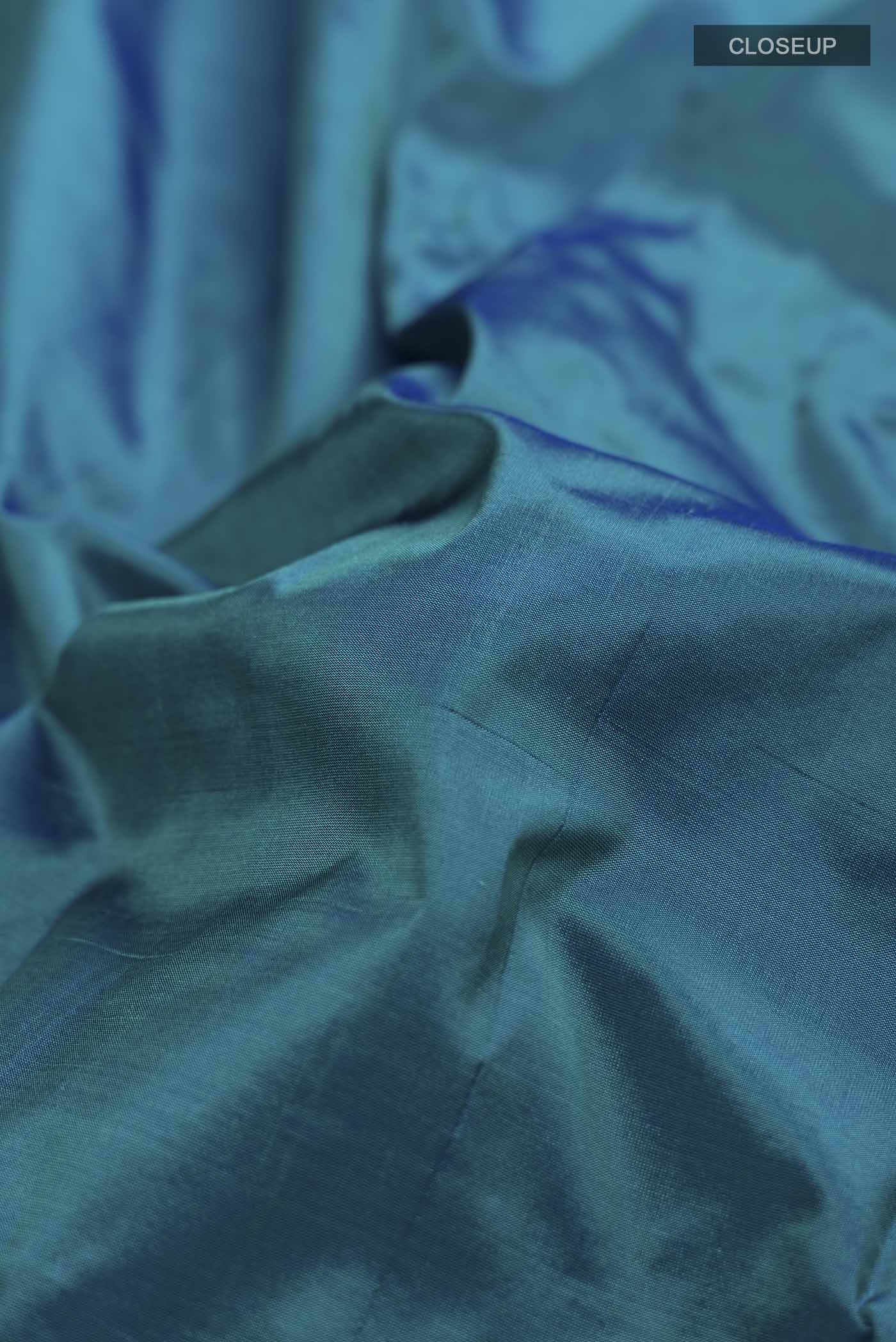 Blue Bangalore Silk Saree - Image 2
