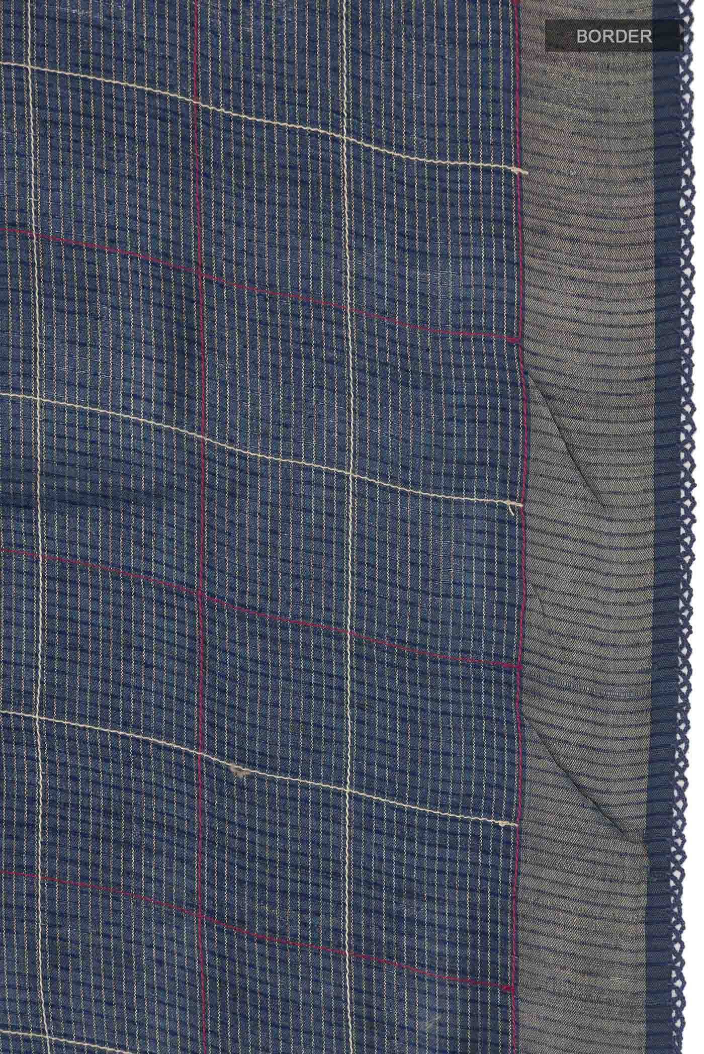 Blue Bhagalpuri Tussar Silk Saree - Image 3