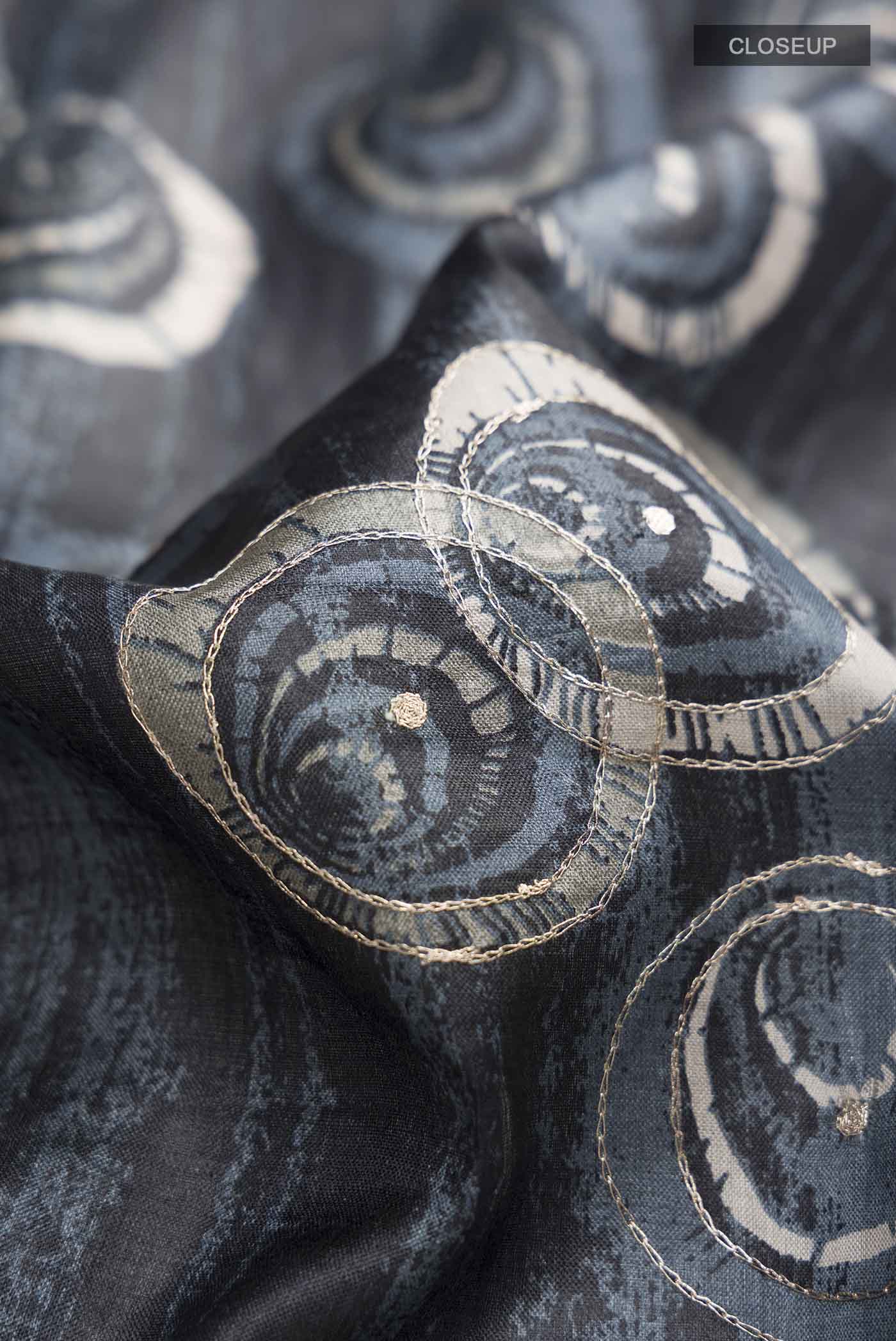 Blue Bhagalpuri Tussar Silk Saree - Image 2