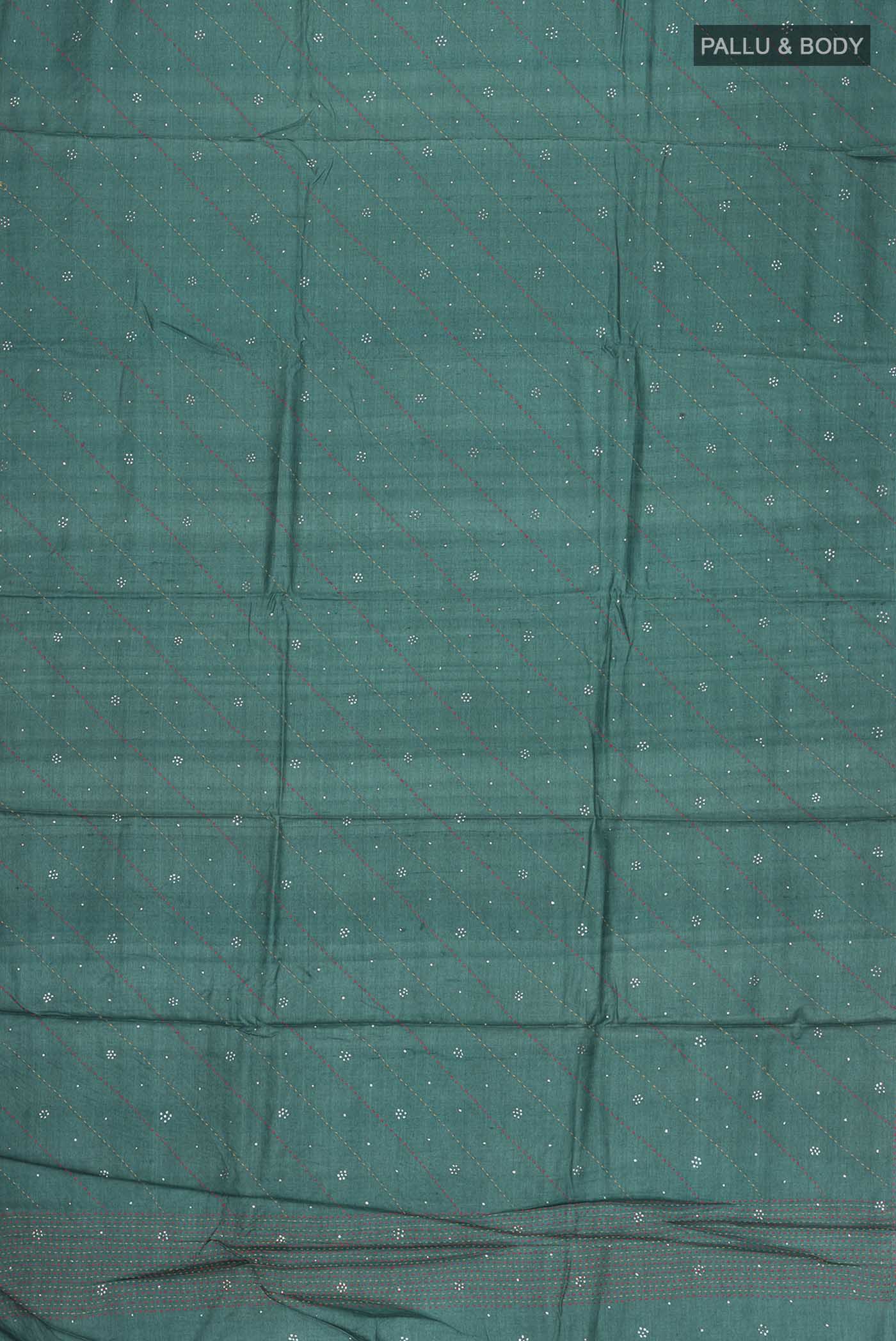 Blue Bhagalpuri Tussar Silk Saree - Image 5