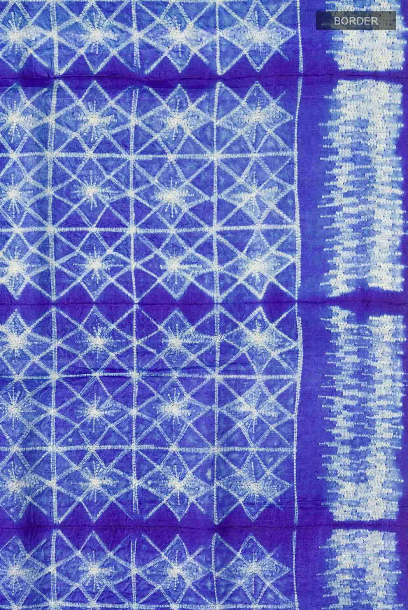 Blue Bhagalpuri Tussar Silk Saree - Image 4