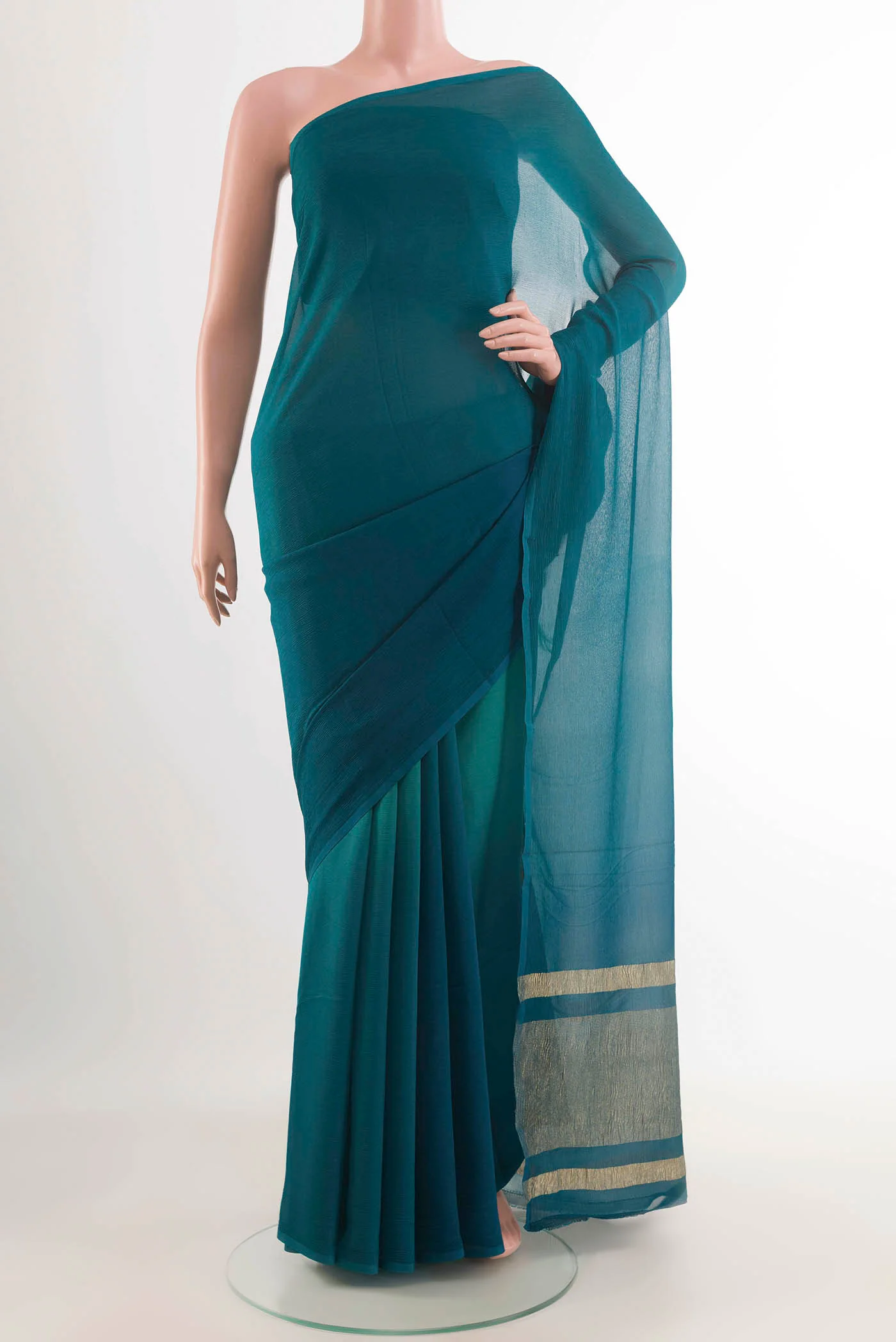 Blue Chiffon Saree