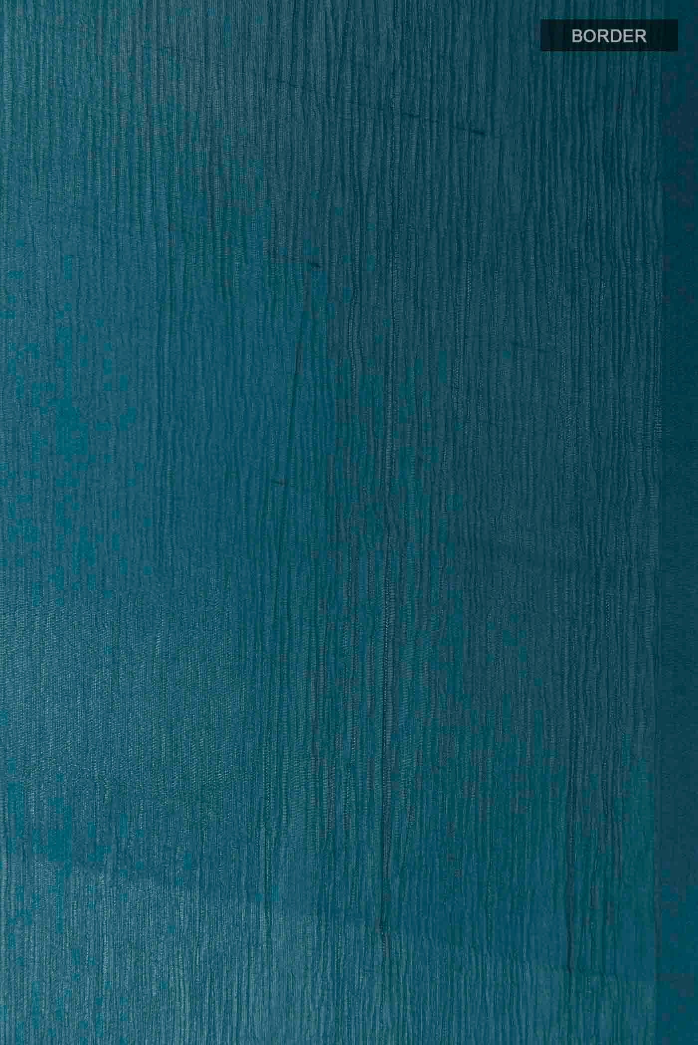 Blue Chiffon Saree - Image 3