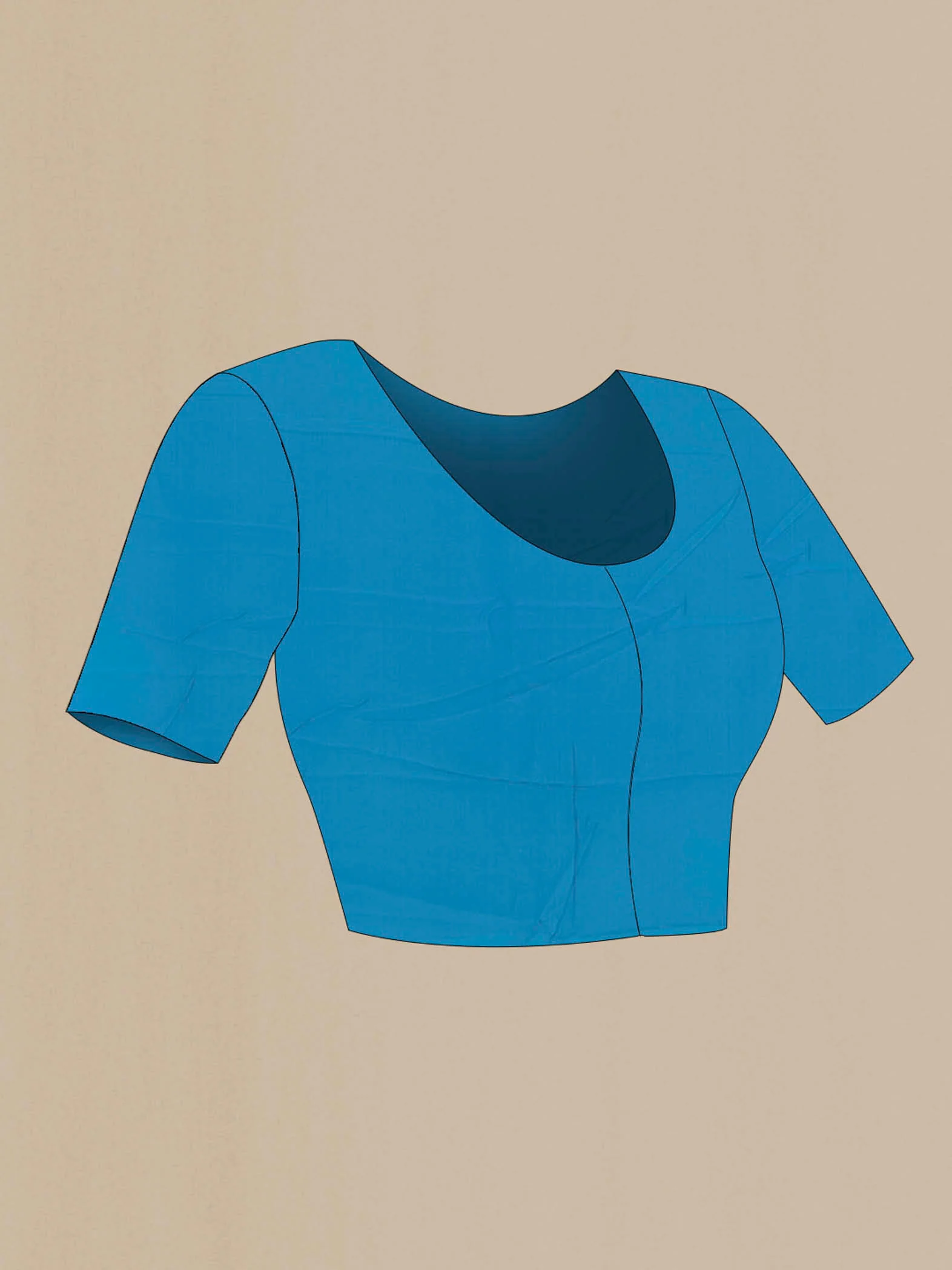 Blue Mysore Chiffon Saree - Image 2
