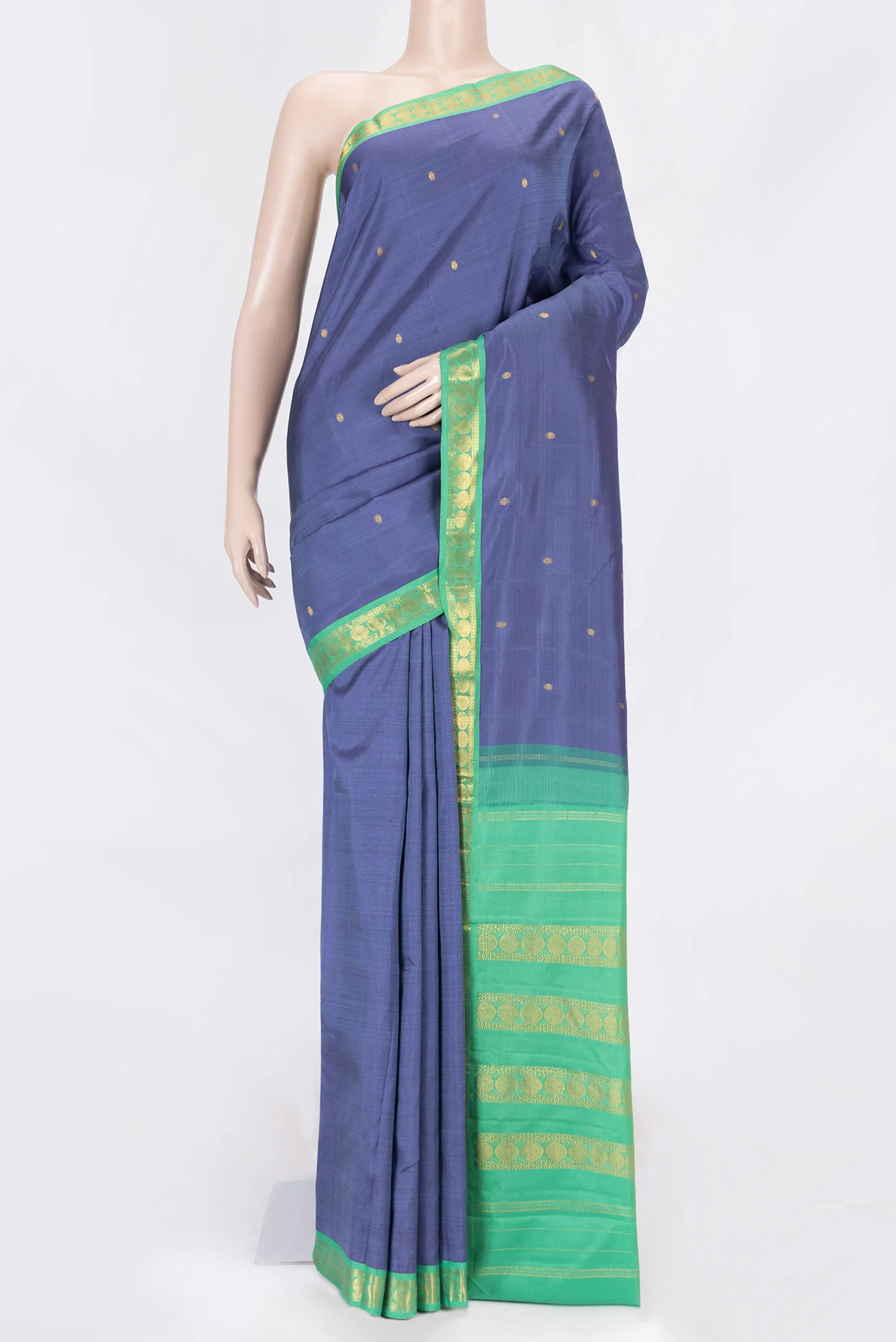 Blue Dual Tone Kanjivaram Saree