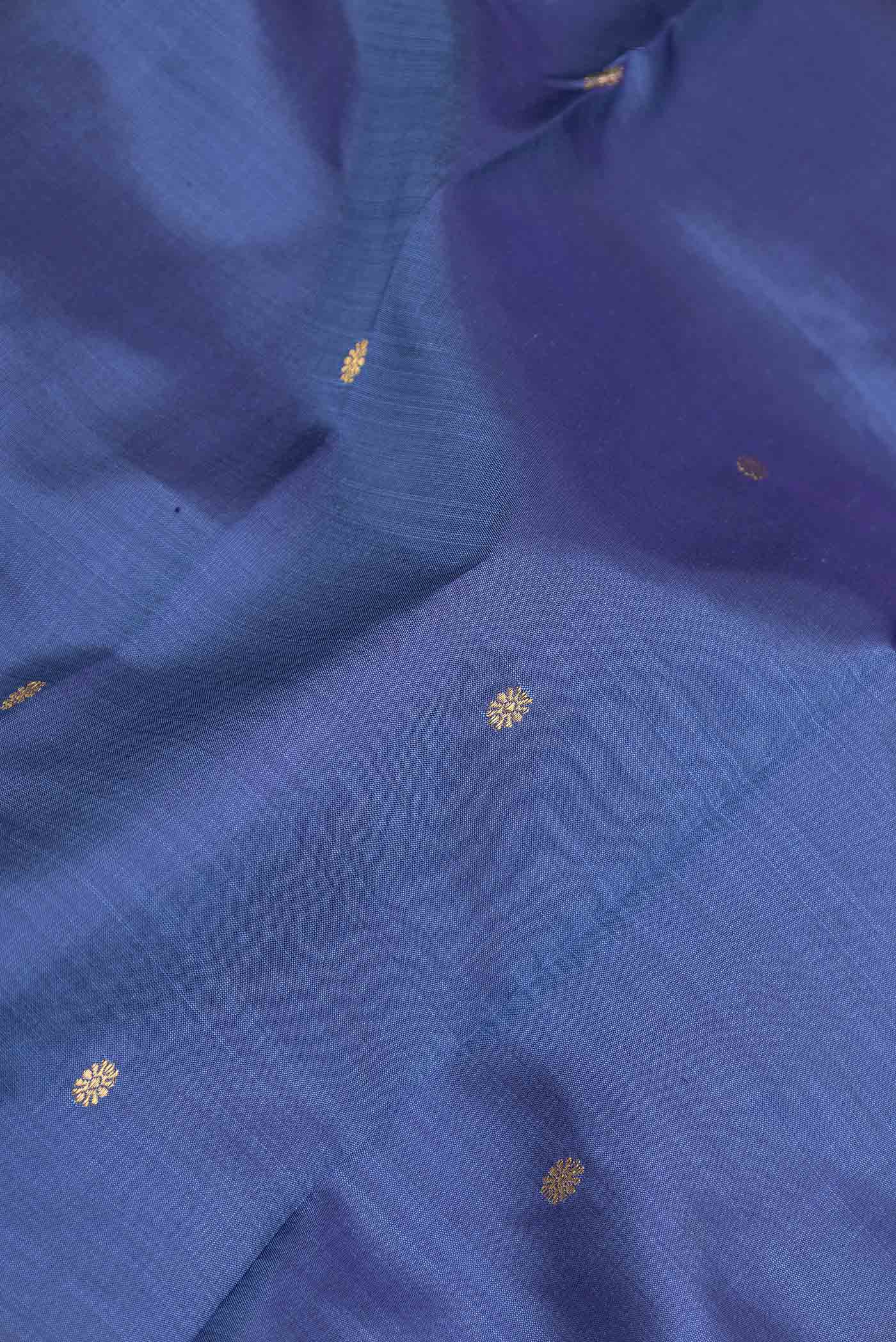 Blue Dual Tone Kanjivaram Saree - Image 2