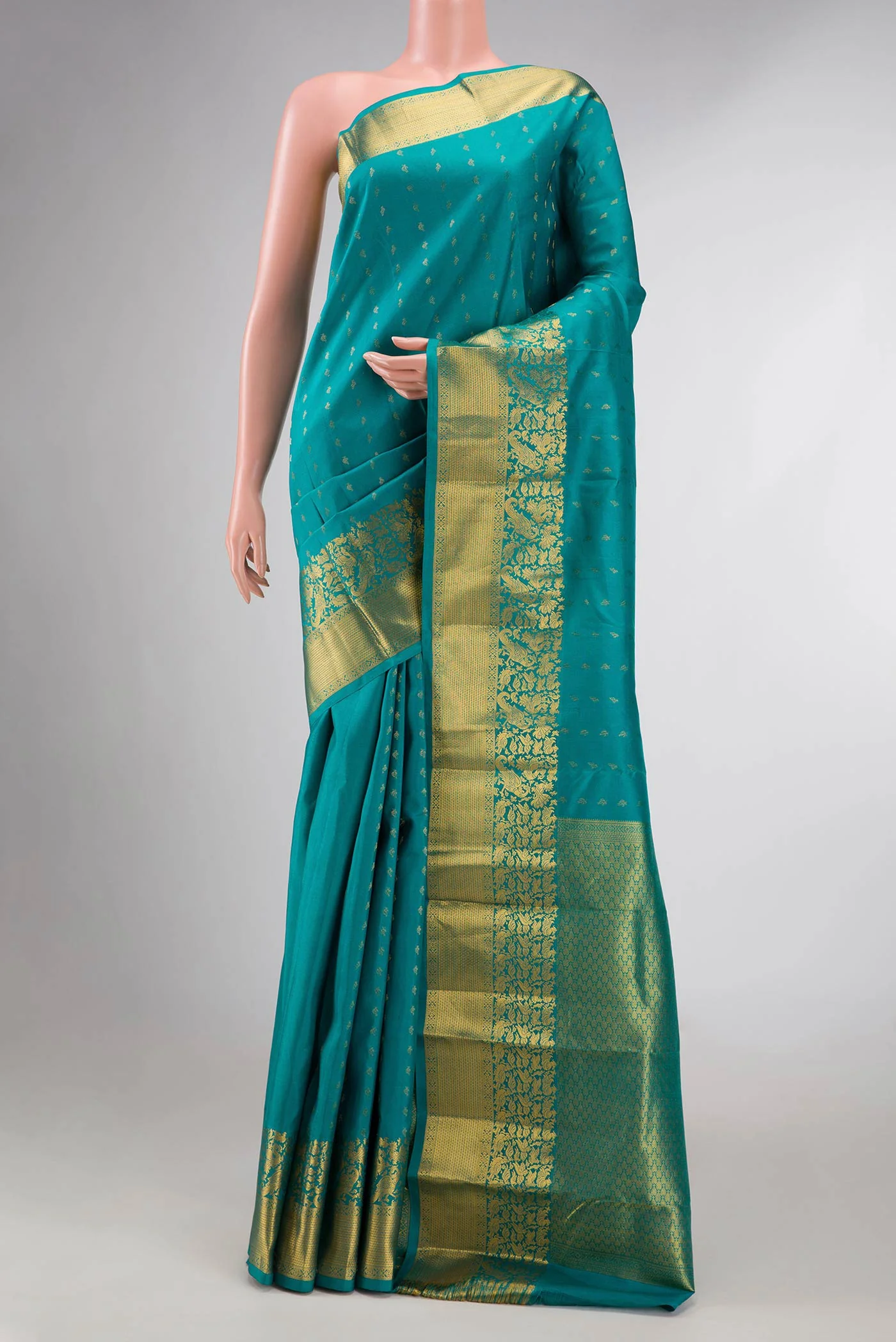 Blue Dual Tone Kanchipuram Silk Saree