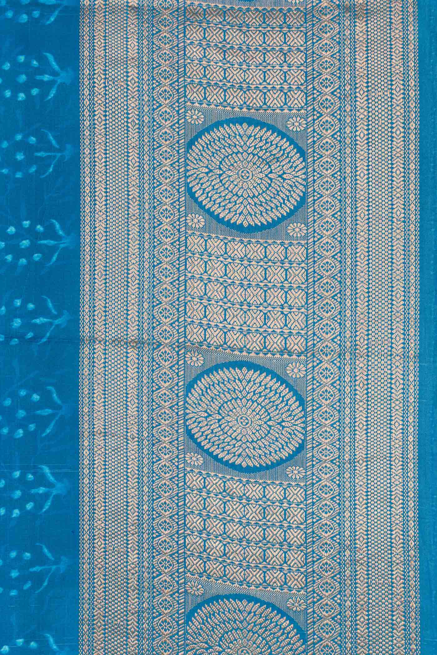 Blue Dual Tone Kanjivaram Silk Saree - Image 3