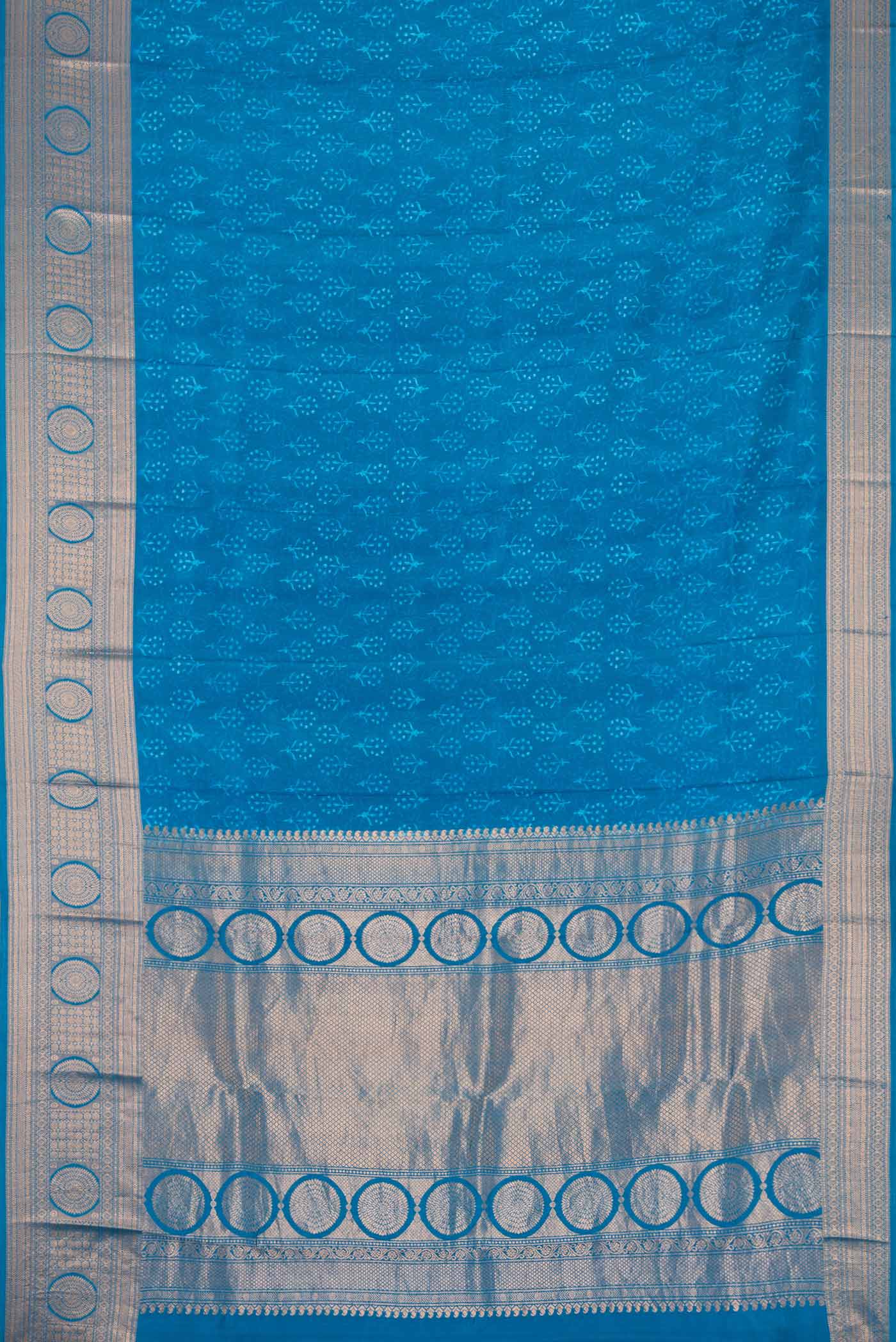 Blue Dual Tone Kanjivaram Silk Saree - Image 6