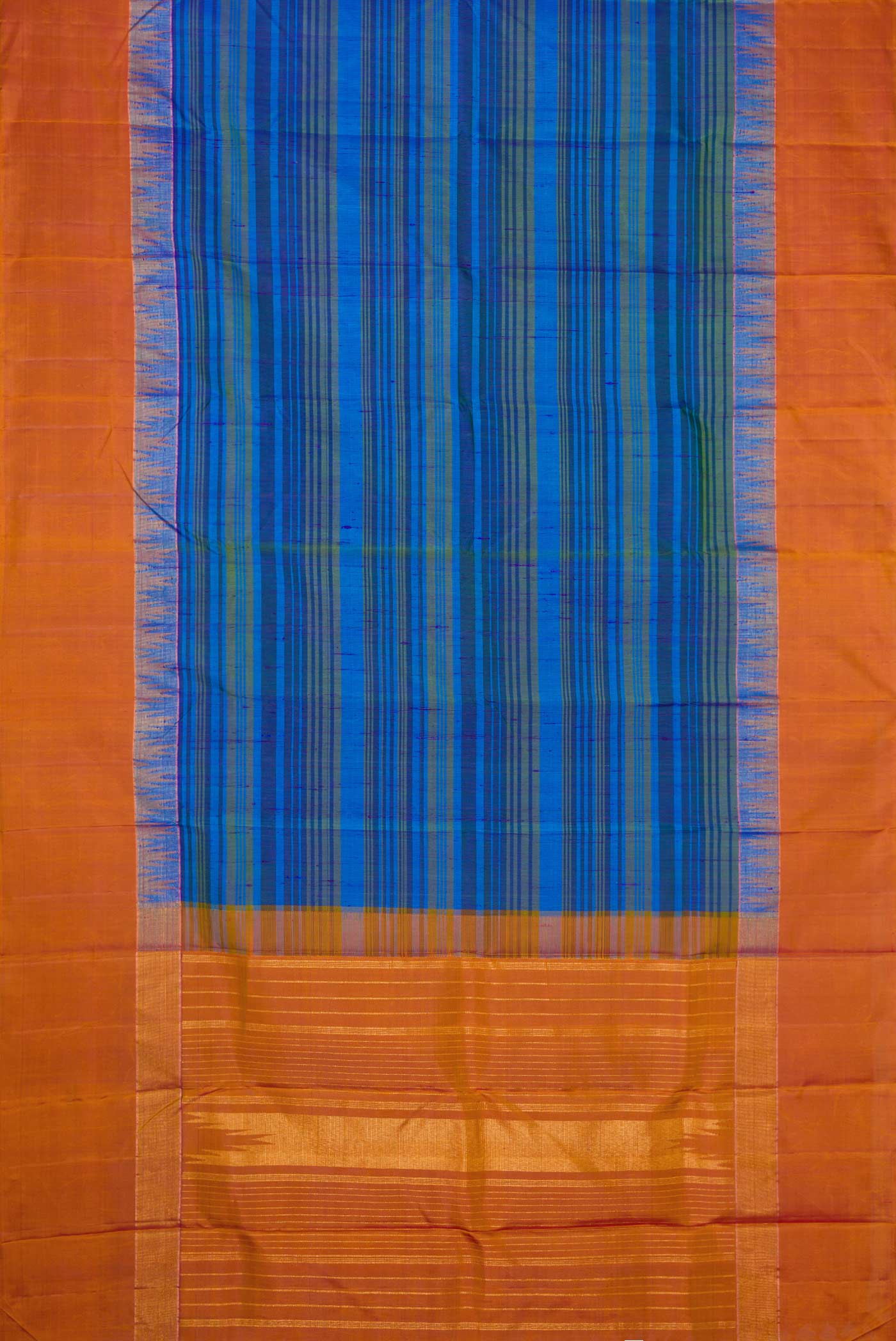 Blue Dual Tone Kanjivaram Silk Saree - Image 6