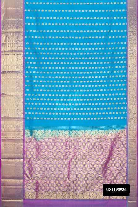 Blue Dual Tone Kanchipuram Silk Saree