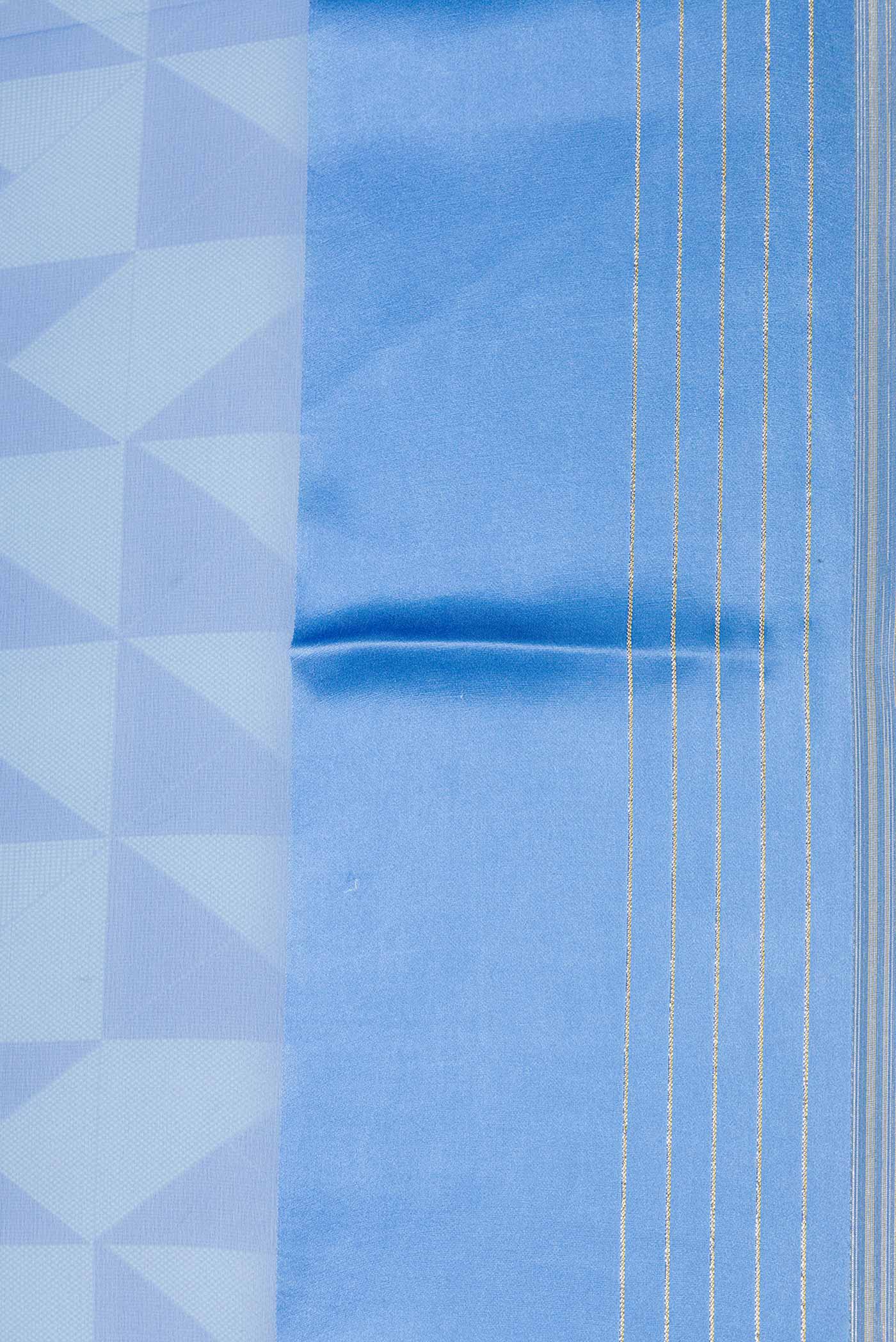 Blue Dual Tone Mysore Georgette Saree - Image 3