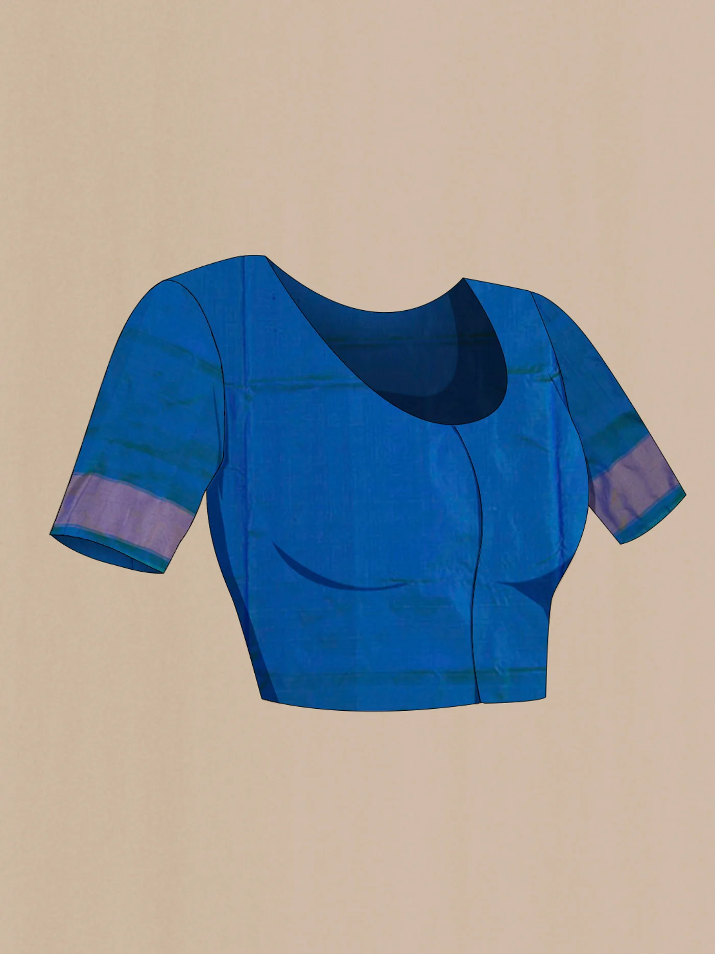 Blue Dual Tone Pochampally Silk Saree - Image 5