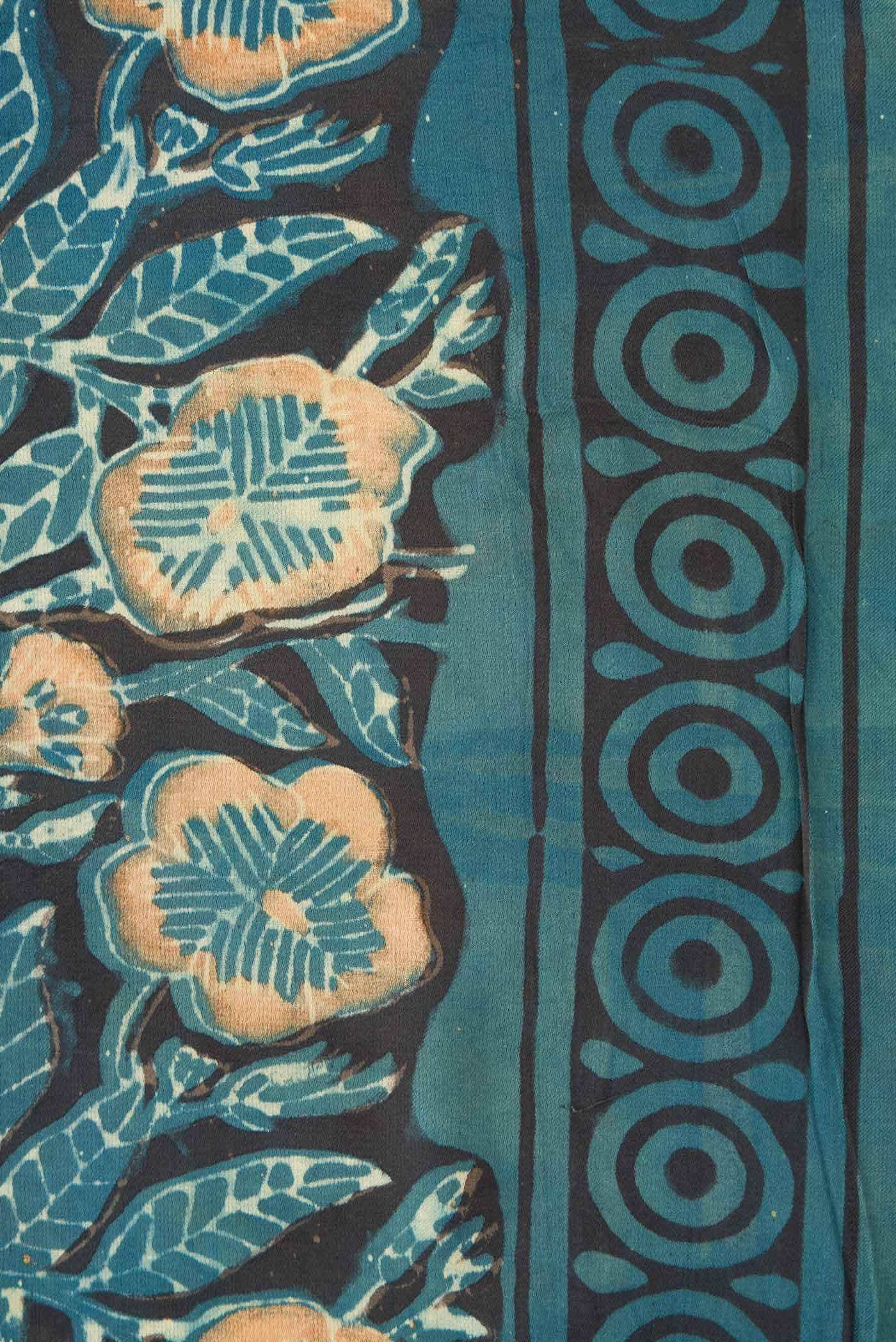 Blue Dual Tone Satin Silk Saree - Image 3