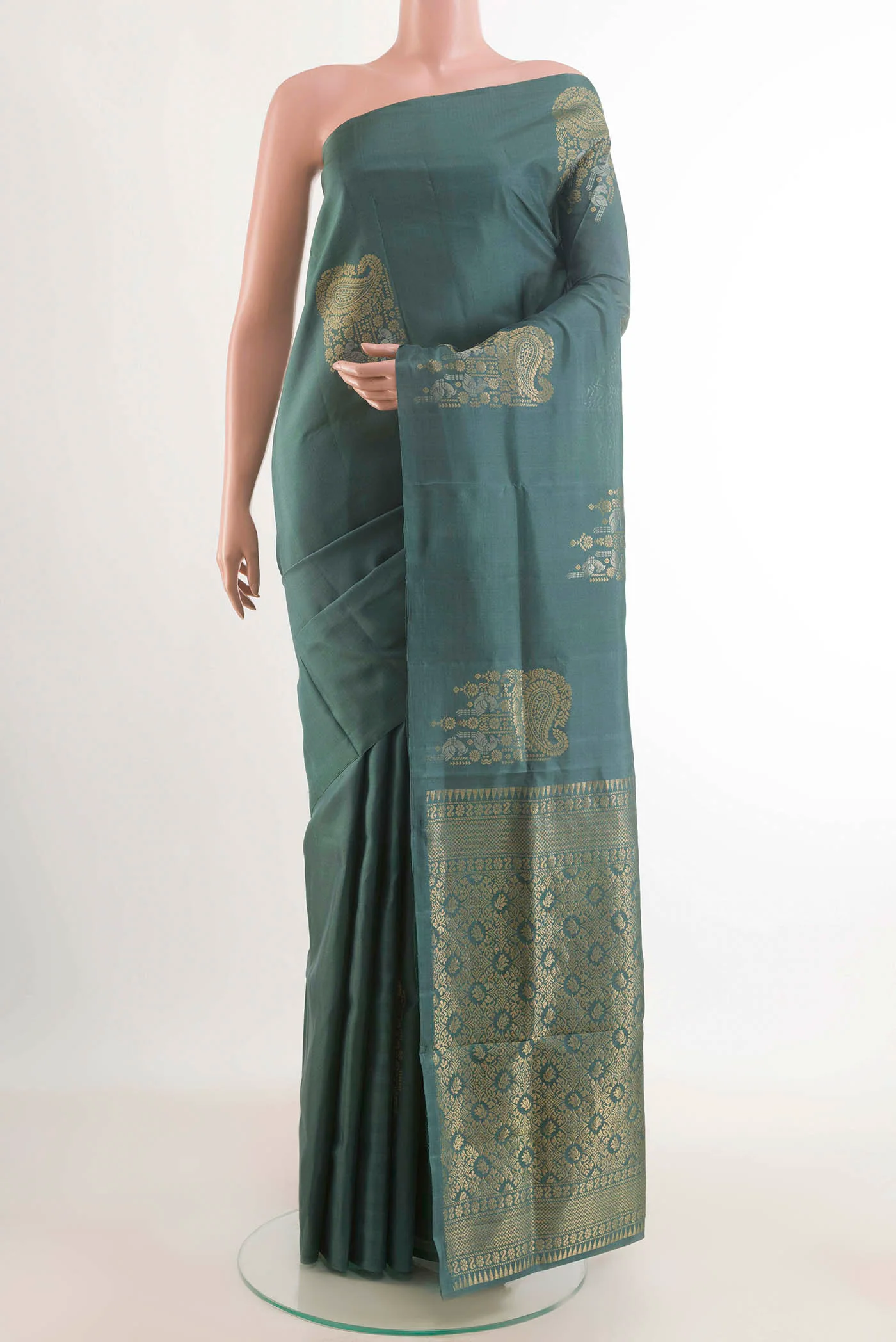 Blue Grey Soft Silk Saree