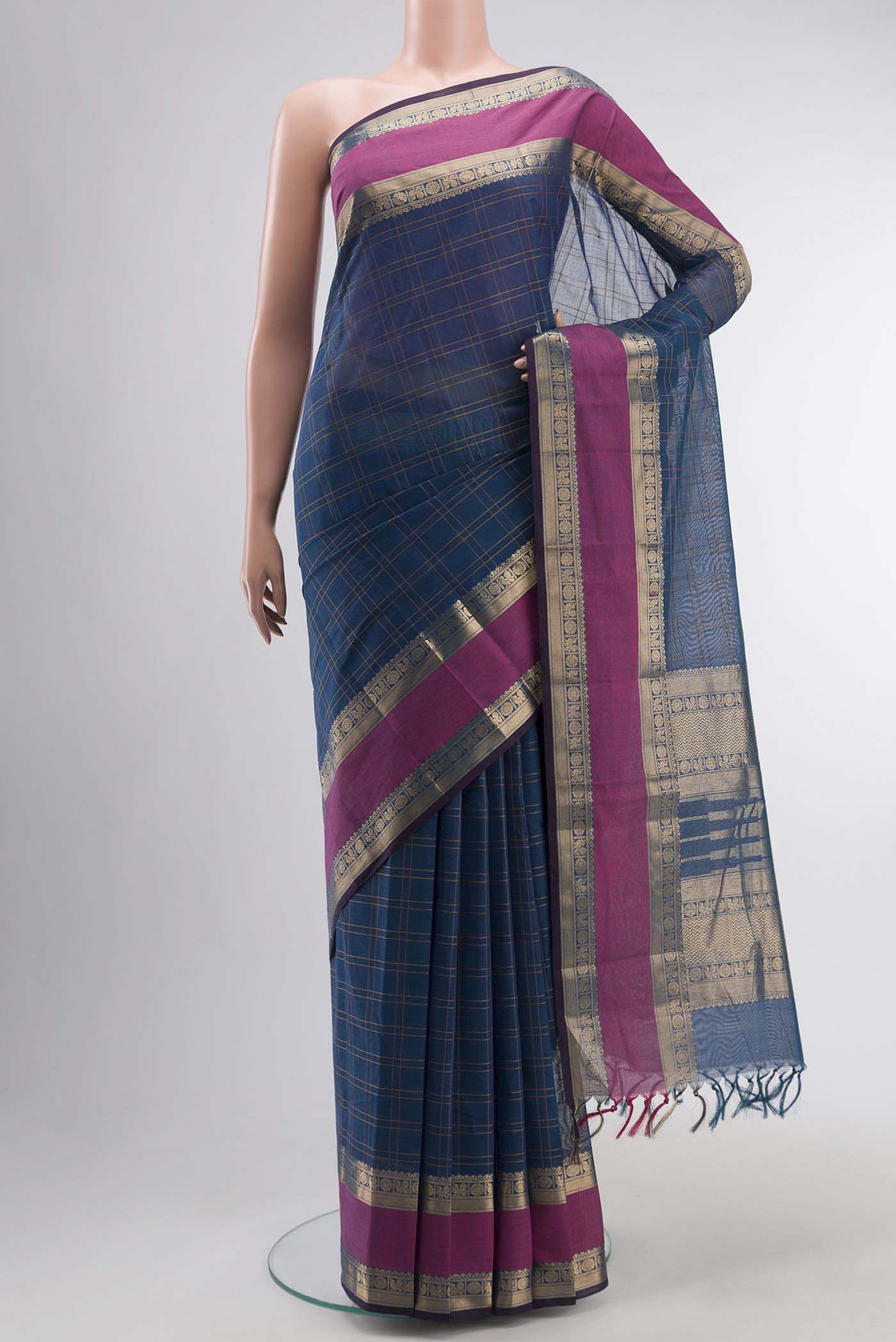 Blue Kanchi Cotton Saree
