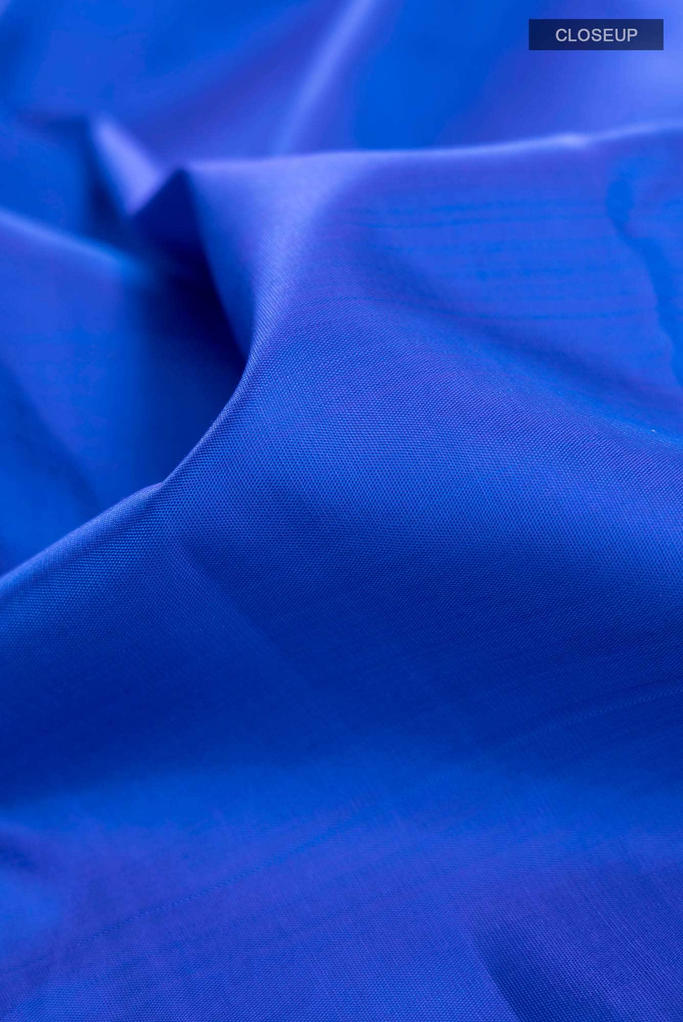 Pure Silk Pure Zari Blue Kanjivaram Saree - Image 3