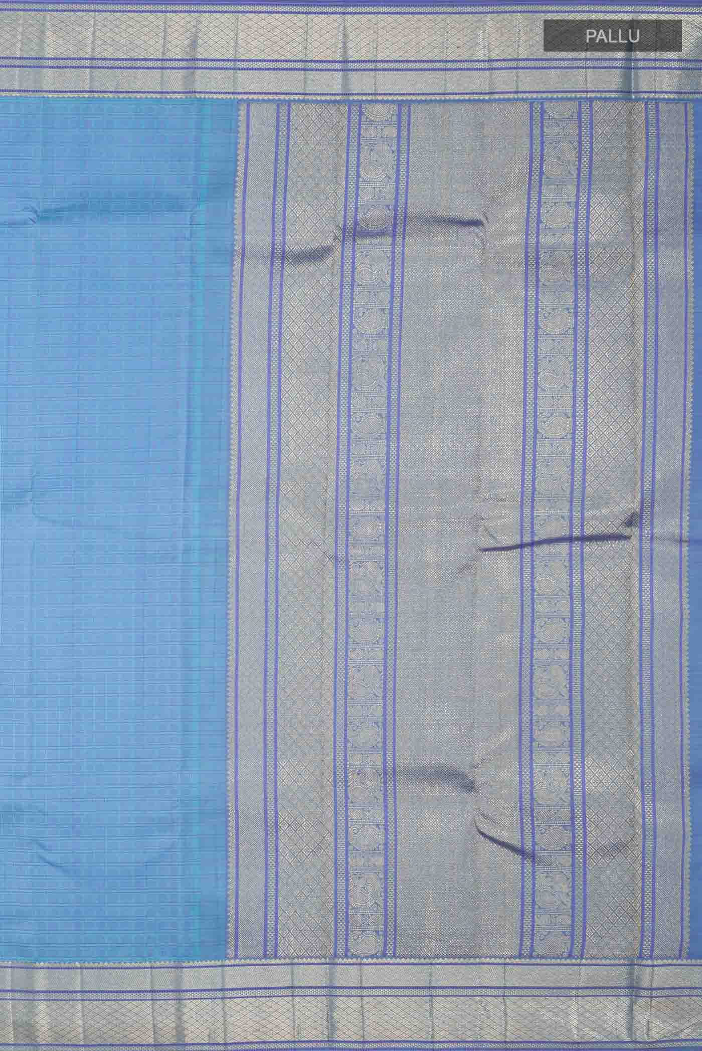 Blue Kanchipuram Silk Saree - Image 7