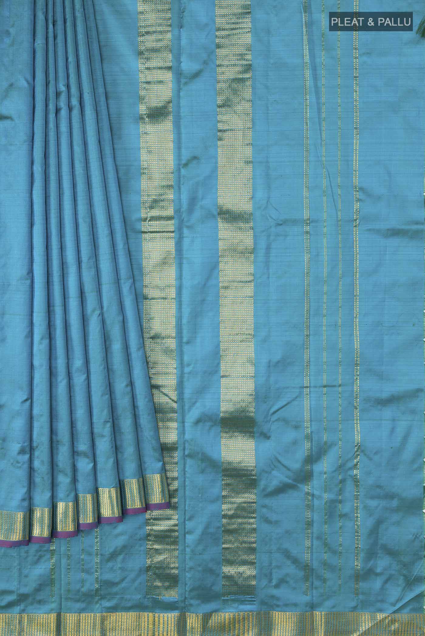 Blue Kanjivaram Silk Saree - Image 4