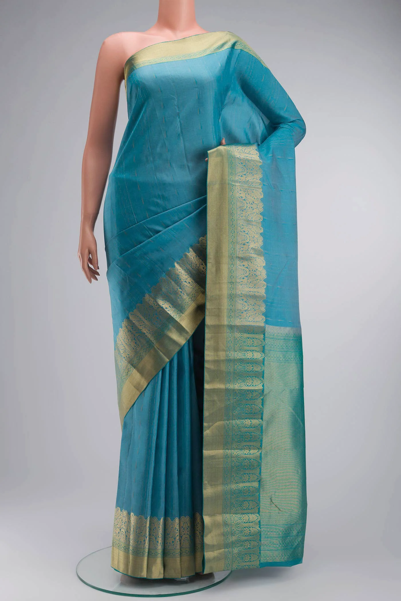 Blue Kanchipuram Silk Saree
