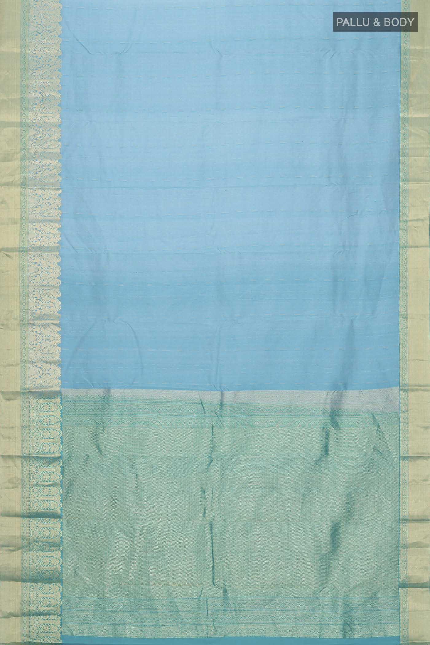 Blue Kanchipuram Silk Saree - Image 6