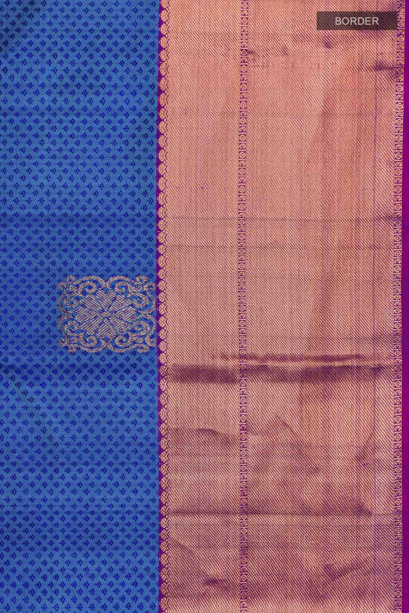 Blue Kanjivaram Silk Saree - Image 3