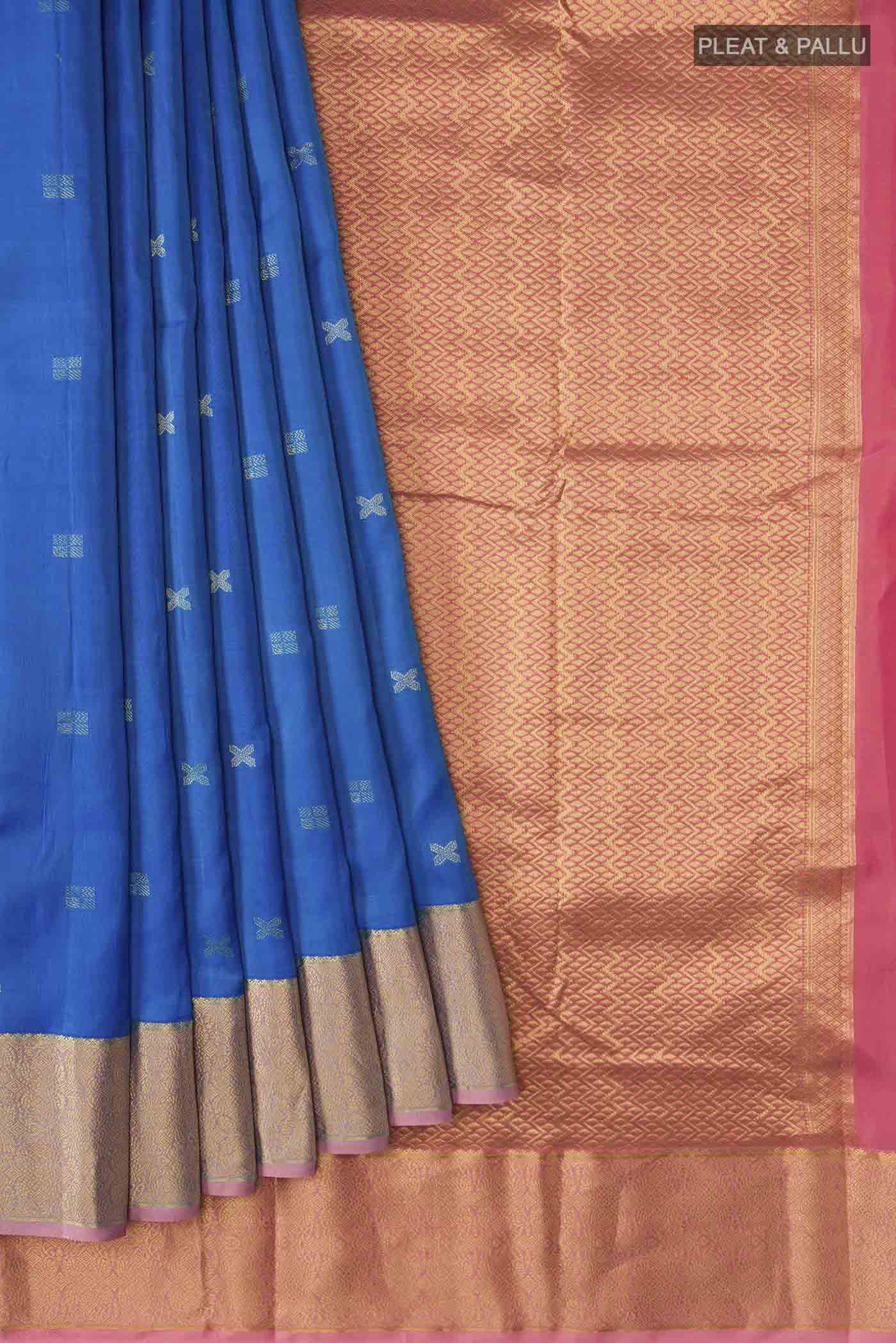 Blue Kanchipuram Silk Saree - Image 4