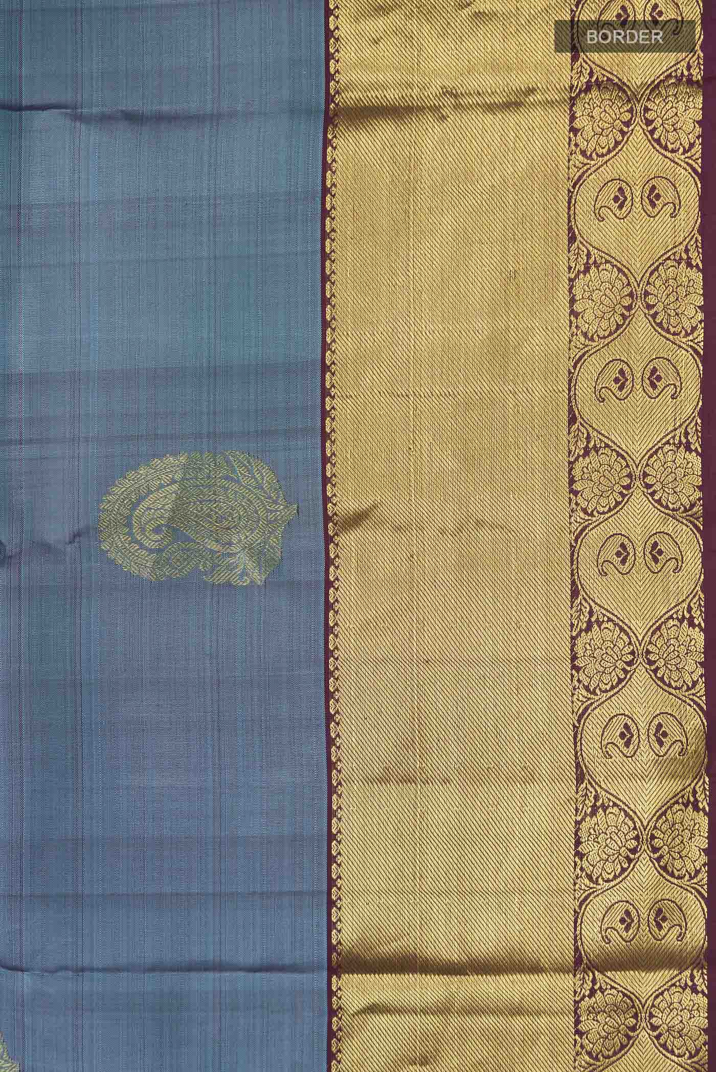 Blue Kanjivaram Silk Saree - Image 3