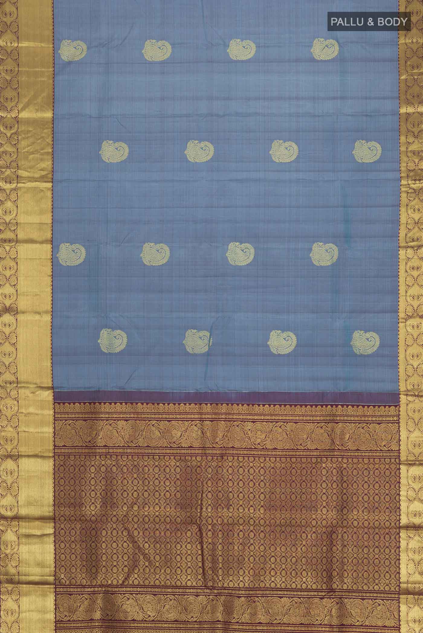 Blue Kanjivaram Silk Saree - Image 6
